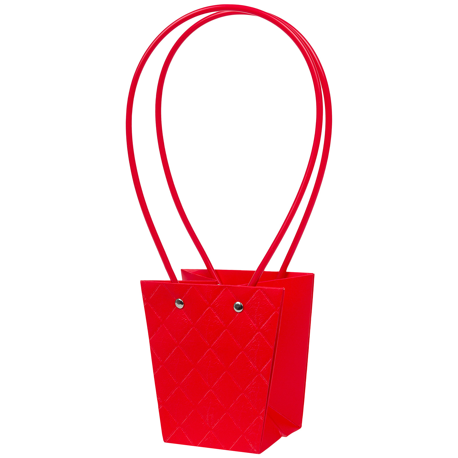 Сумка подарочная "Diamond" (картон), 12x8xH12,5 см, набор (10 шт), с ламинацией Красный