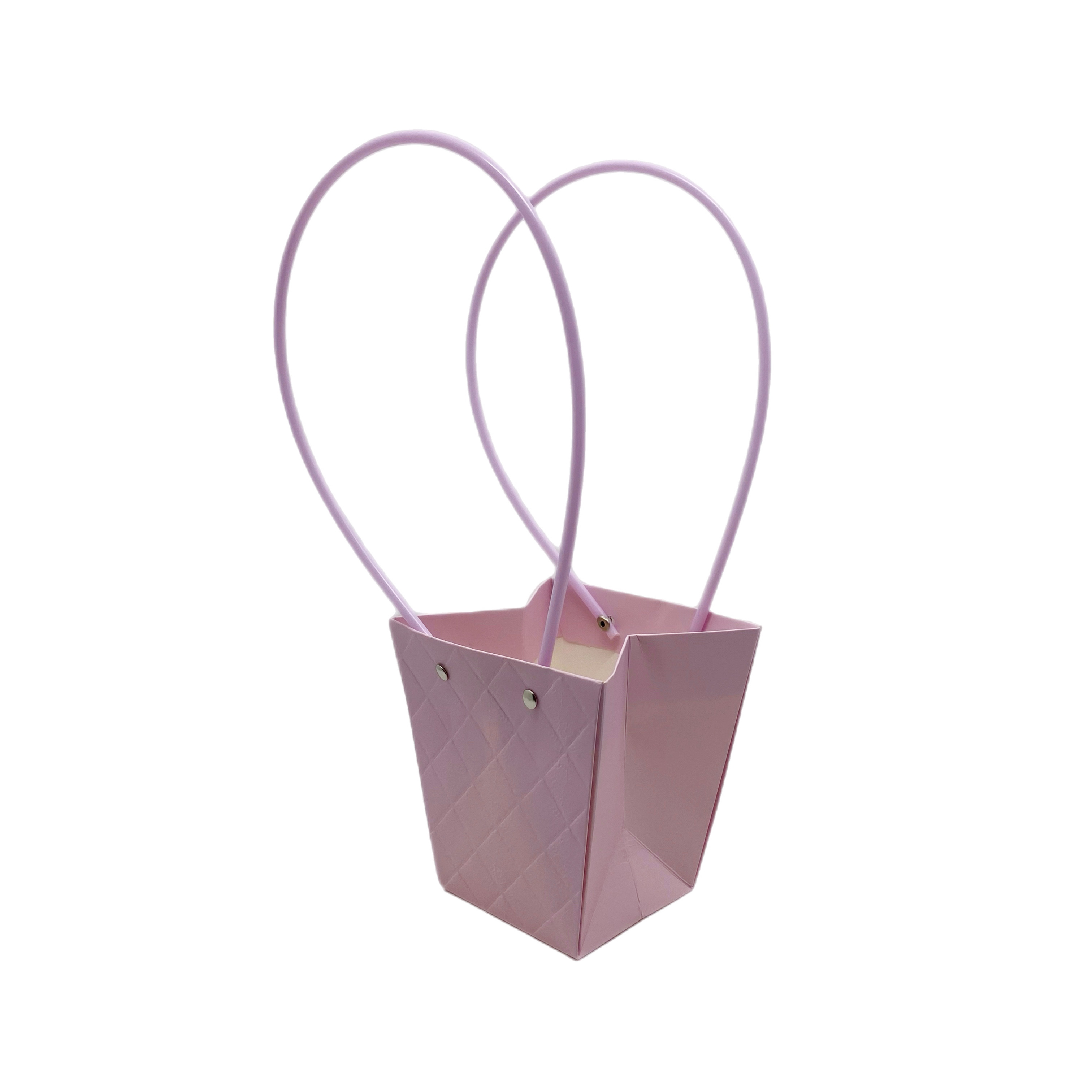 Сумка подарочная "Diamond" (картон), 12x8xH12,5 см, набор (10 шт), с ламинацией Сиреневый