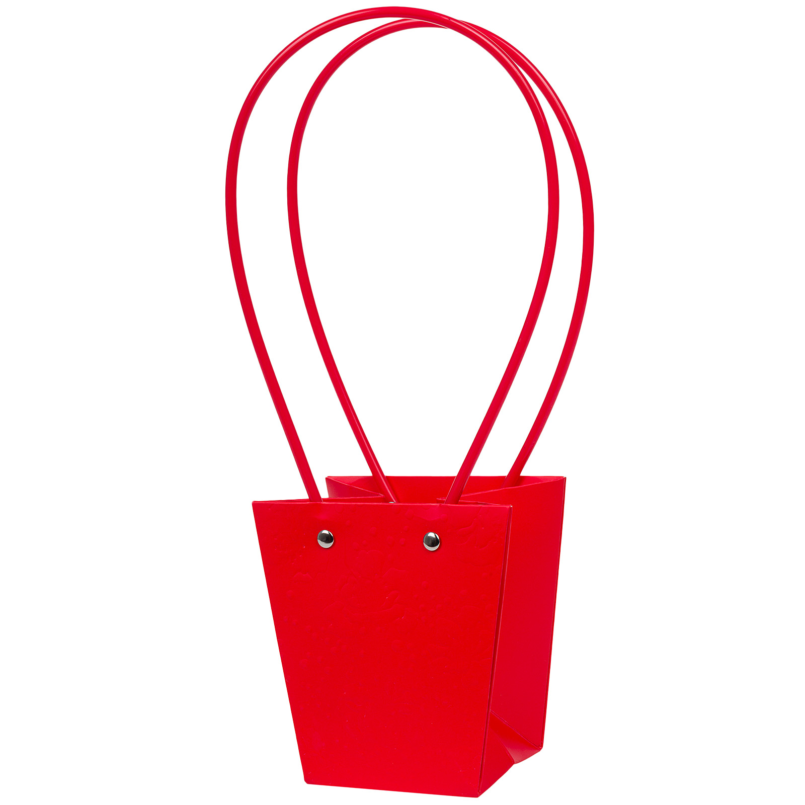 Сумка подарочная "Flowers" (картон), 12x8xH12,5 см, набор (10 шт), с ламинацией Красный