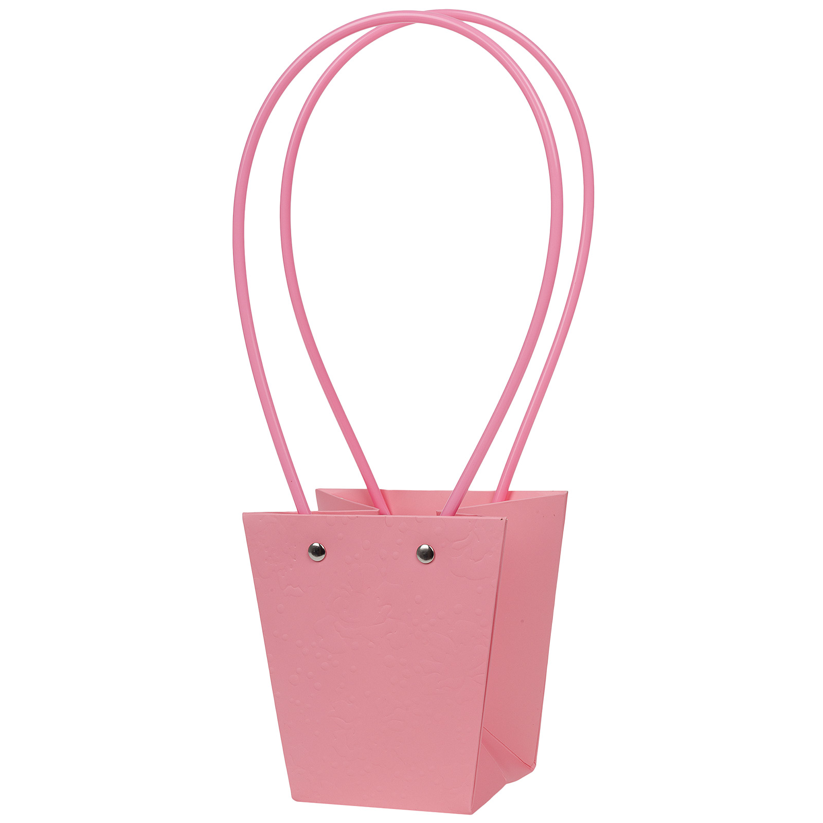 Сумка подарочная "Flowers" (картон), 12x8xH12,5 см, набор (10 шт), с ламинацией Розовый