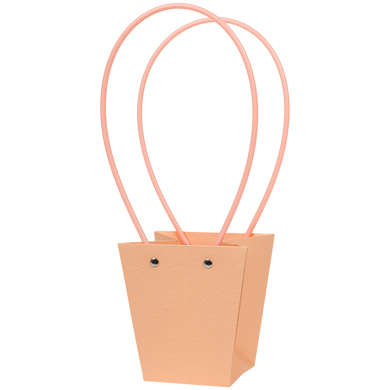 Сумка подарочная "Flowers" (картон), 12x8xH12,5 см, набор (10 шт), с ламинацией Персиковый