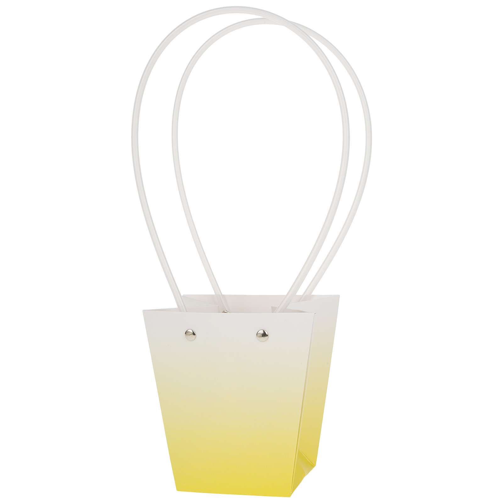 Сумка подарочная "Градиент" (картон), 12x8xH12,5 см, набор (10 шт), с ламинацией Лимонный