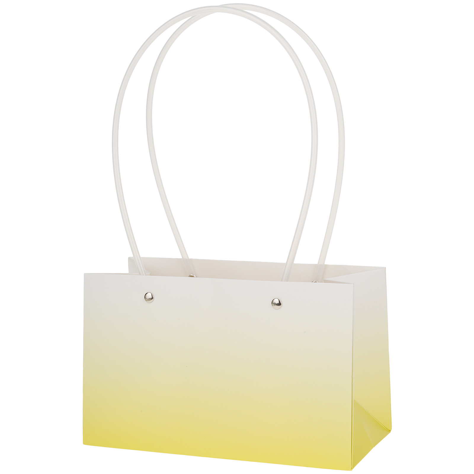 Сумка подарочная "Градиент" (картон), 22x10,5xH13,5 см, набор (10 шт), с ламинацией Лимонный