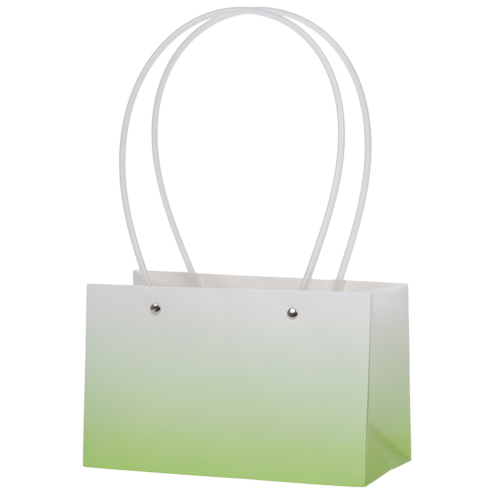 Сумка подарочная "Градиент" (картон), 22x10,5xH13,5 см, набор (10 шт), с ламинацией Светло-зеленый