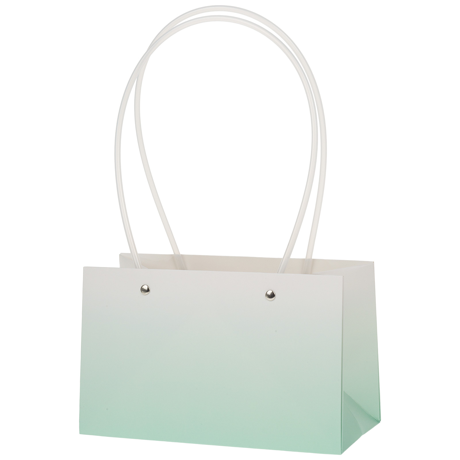 Сумка подарочная "Градиент" (картон), 22x10,5xH13,5 см, набор (10 шт), с ламинацией Мятный