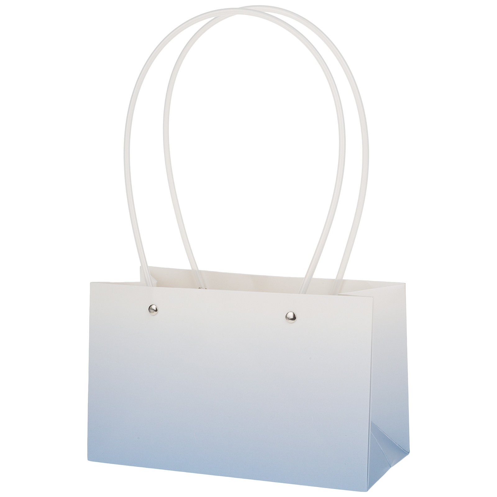 Сумка подарочная "Градиент" (картон), 22x10,5xH13,5 см, набор (10 шт), с ламинацией Голубой