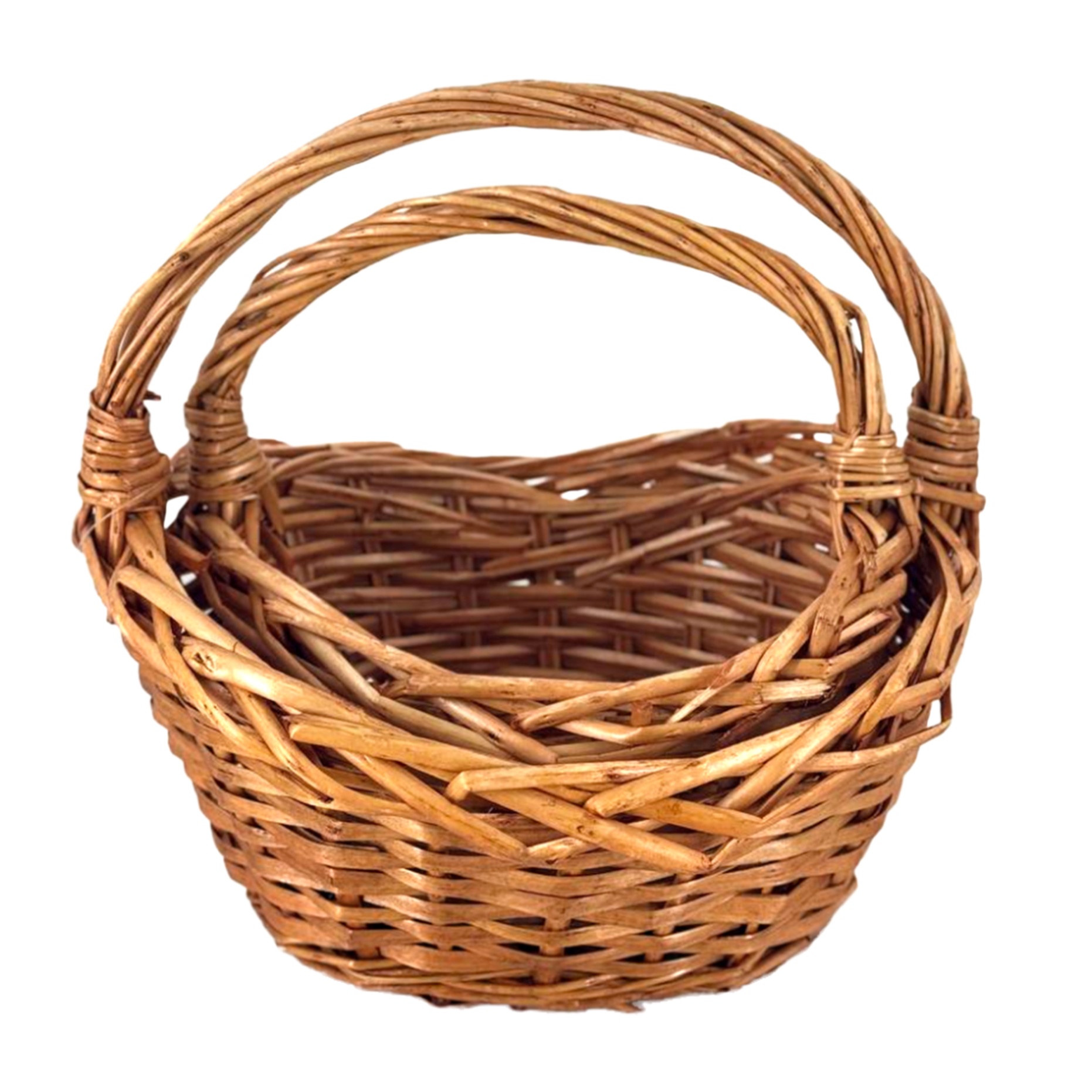 Корзина плетеная (ива), 20x15xH14/20 см, 24x18xH13/24 см, набор (2 шт) Коричневый