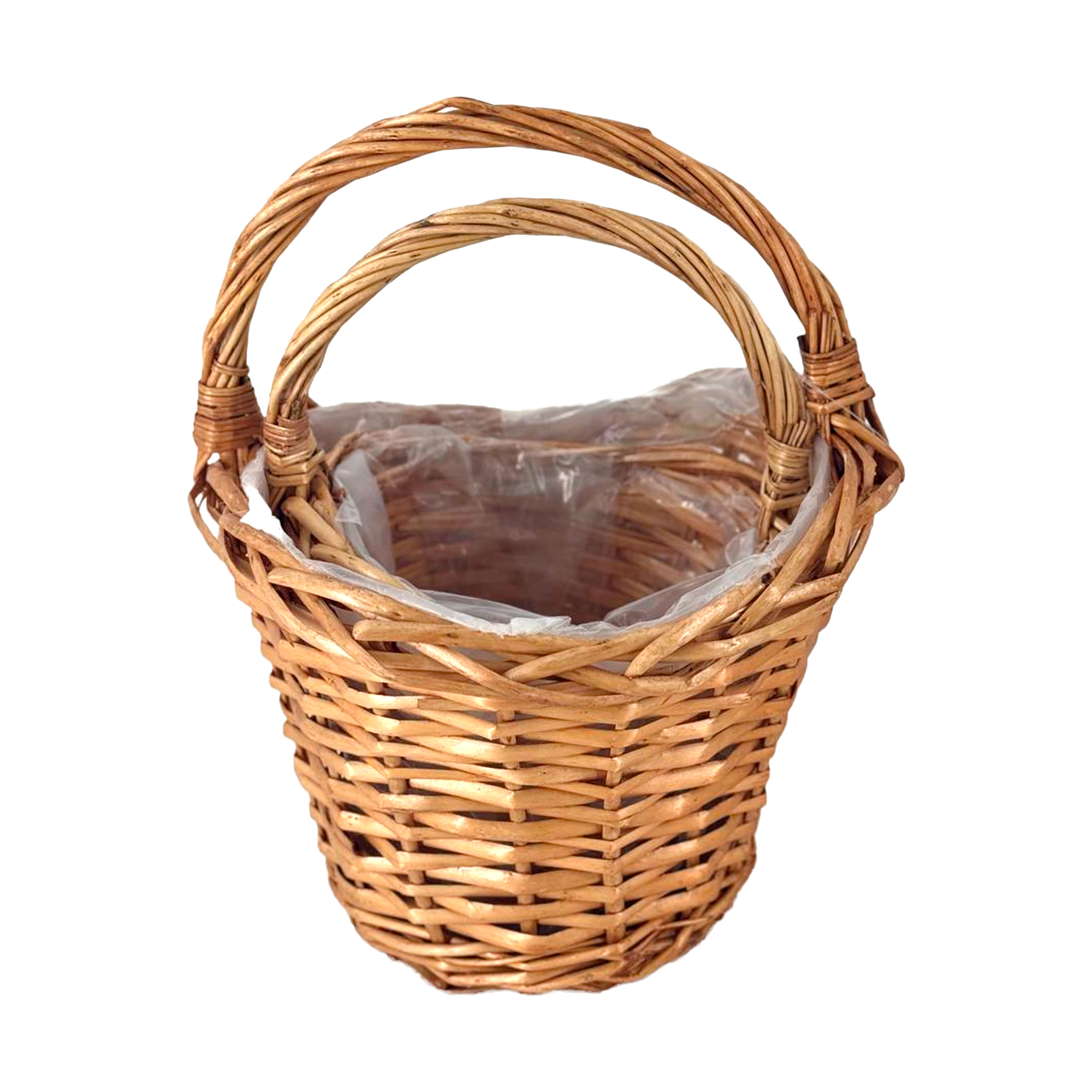 Корзина плетеная (ива), 18x16xH15/25 см, 23x19xH18/32 см, набор (2 шт) Светло-серый