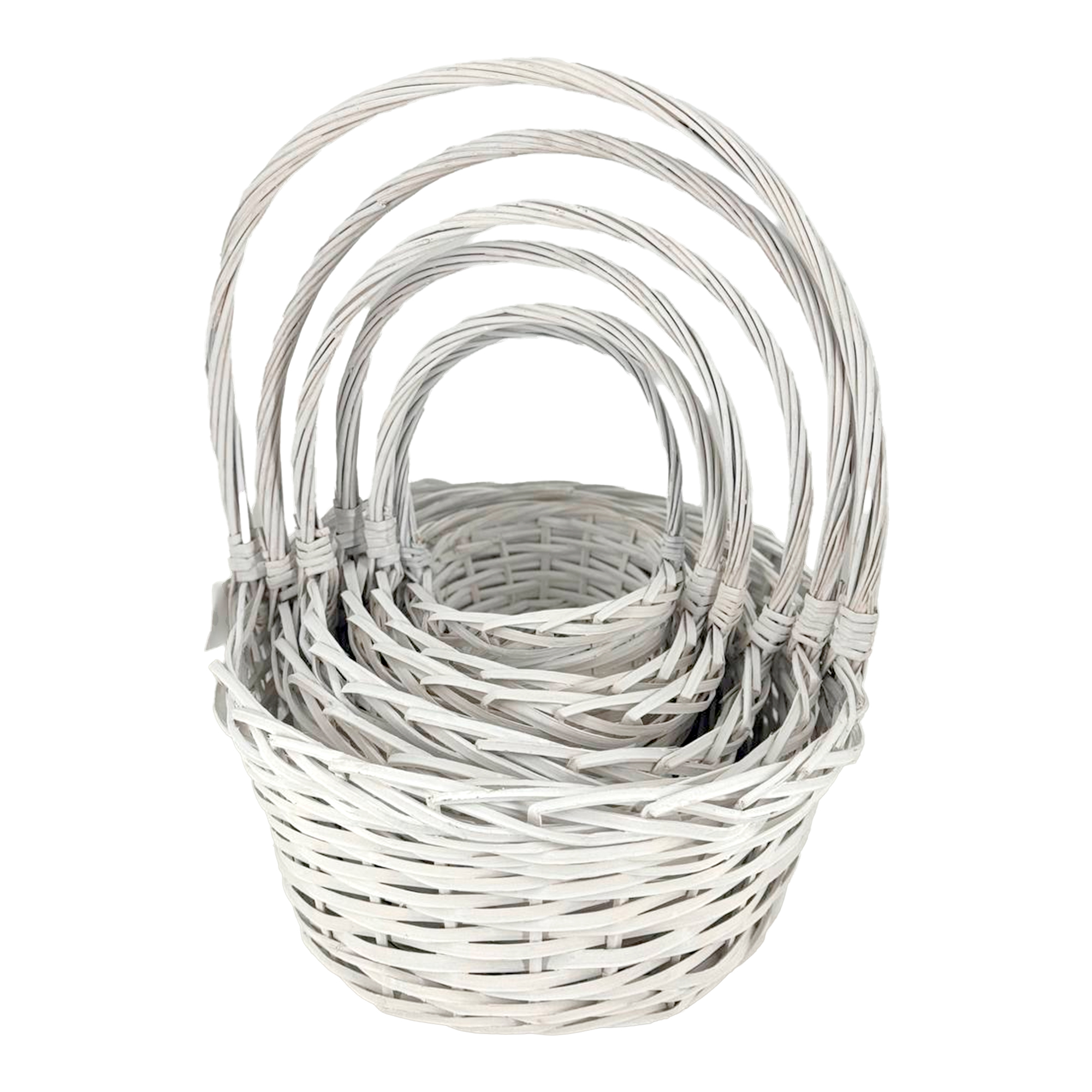 Корзина плетеная (ива), 27x20xH11/29 см - 59x46xH20/58 см, набор (6 шт) Светло-серый