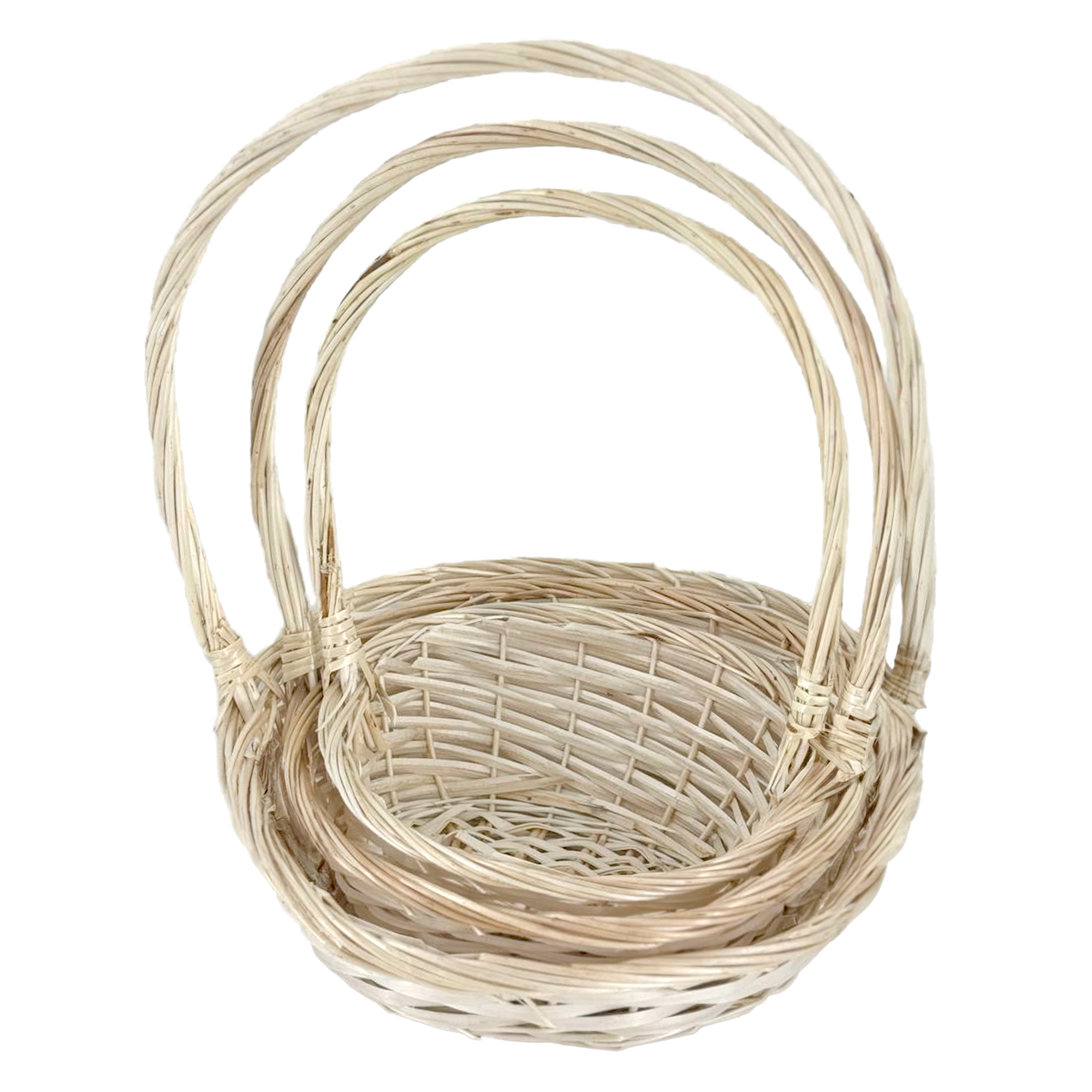 Корзина плетеная (ива), 40x32xH18/48 см - 29x22xH14/37 см, набор (3 шт) Натуральный