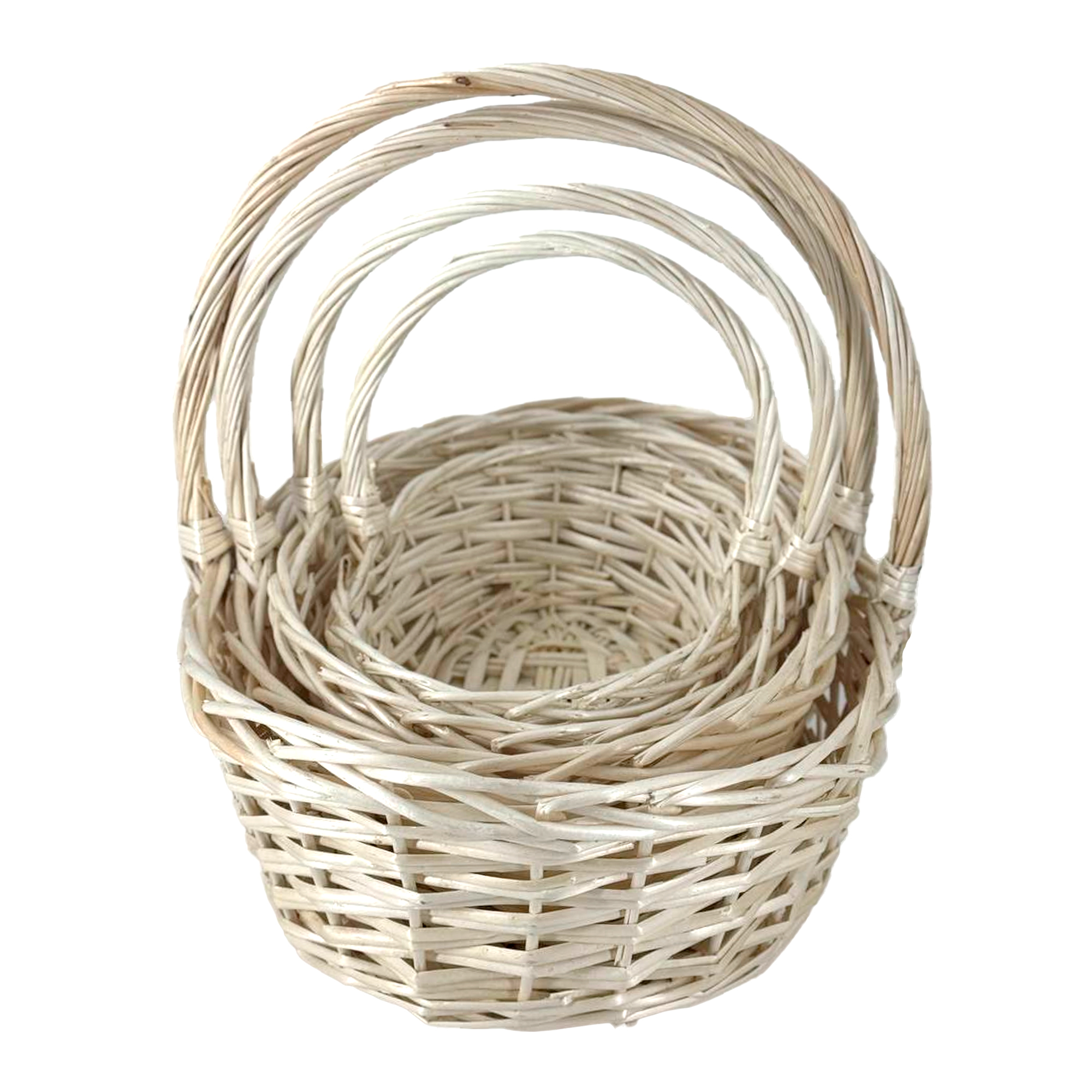 Корзина плетеная (ива), 35х27хH13/32 см - 45х37хH16/42 см, набор (3 шт) Натуральный