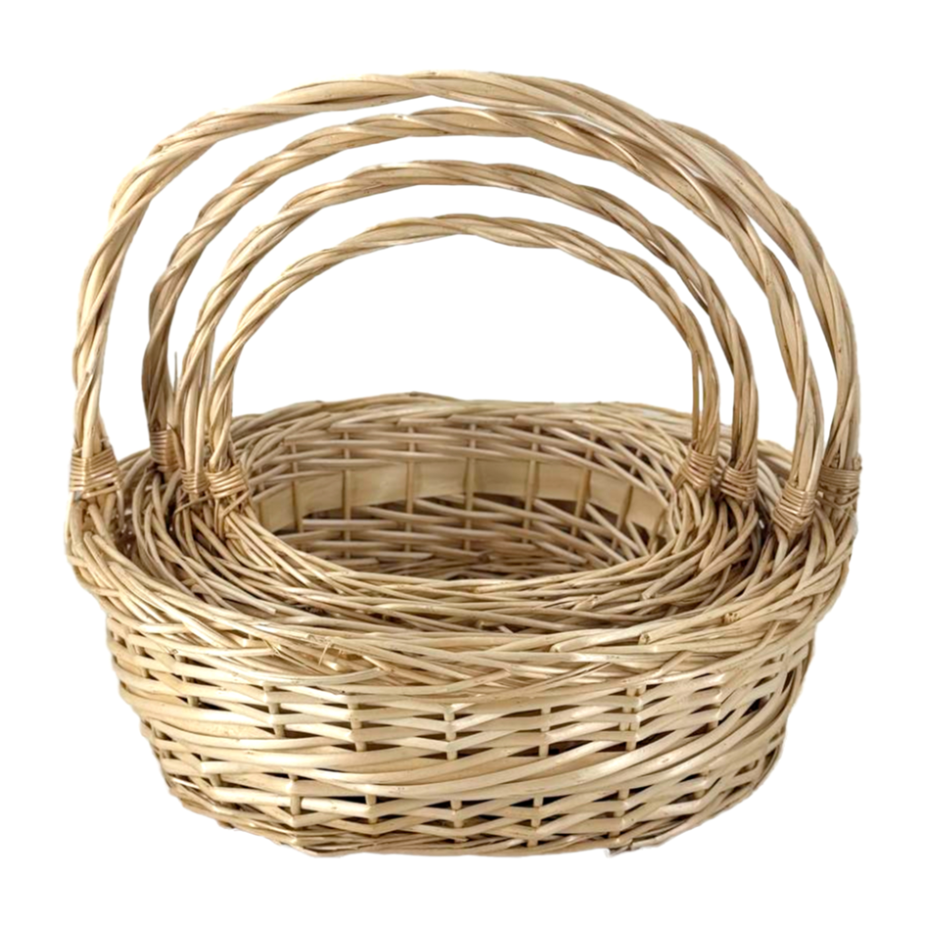 Корзина плетеная (ива), 30х23хH12/28 см - 46х39хH17/40 см, набор (4 шт) Коричневый