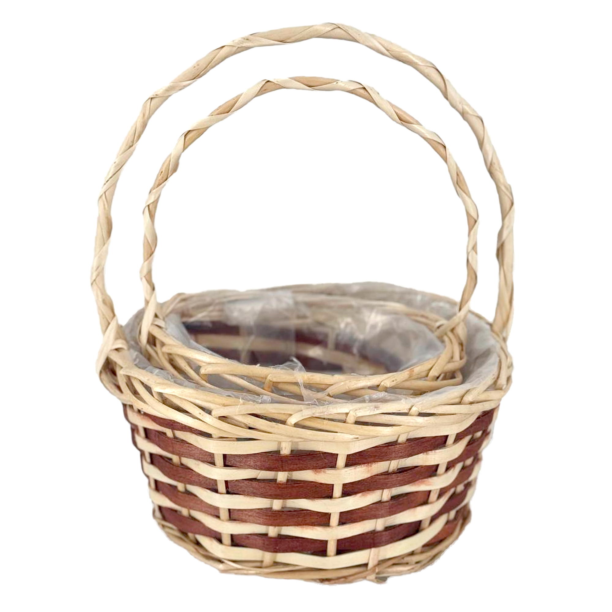 Корзина плетеная (ива), 24x18xH13/30 см, 18x13xH12/25 см, набор (2 шт) Коричневый