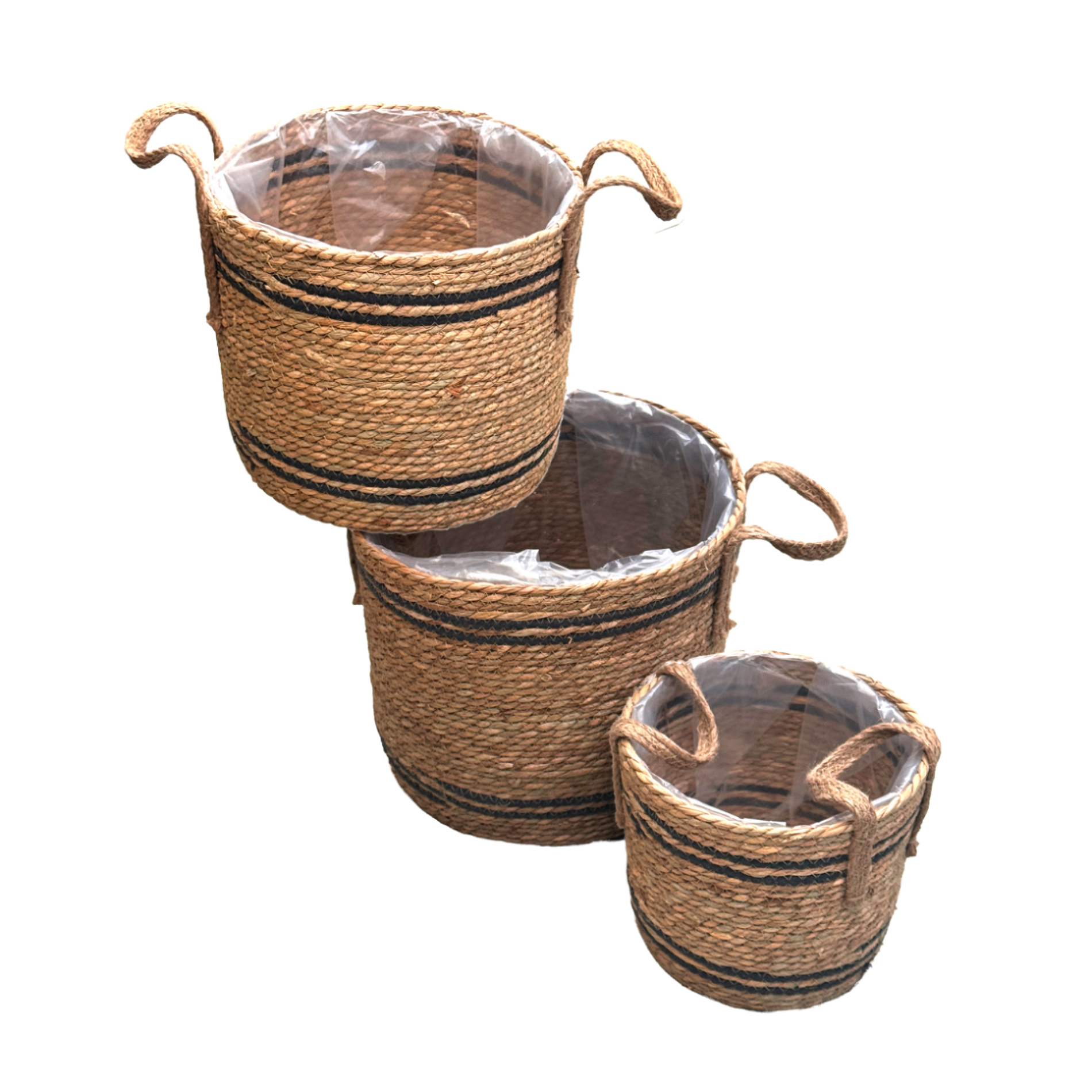 Корзина плетеная (водоросли), D36xH33 см - D25xH22 см, набор (3 шт) Натуральный