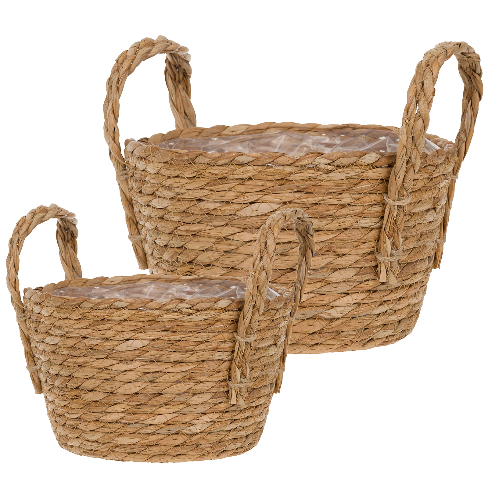 Корзина плетеная (водоросли), 25x17xH21 см, 22x14xH17 см, набор (2 шт) Натуральный