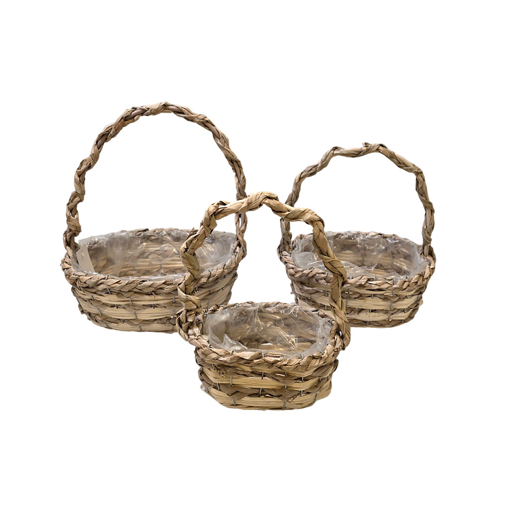 Корзина плетеная "Кант" (ива), 31x24xH12/34 см - 21x14xH9/25 см, набор (3 шт) Светло-коричневый