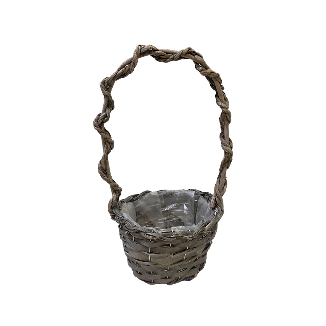 Корзина плетеная "Кант" (ива), 22x15xH12/37 см Коричневый-серый