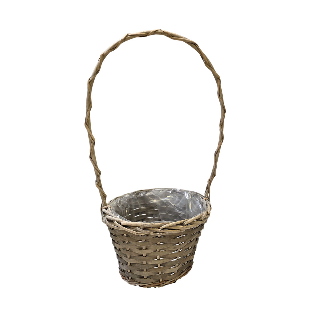 Корзина плетеная "Кант" (ива), D22xH16/51 см Коричневый-серый