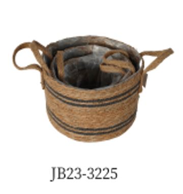 Корзина плетеная (водоросли), D34xH20 см - D22xH15 см, набор (3 шт) Коричневый