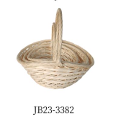 Корзина плетеная (ива), 42x32xH17/36 см - 27x22xH15/26 см, набор (3 шт) Натуральный