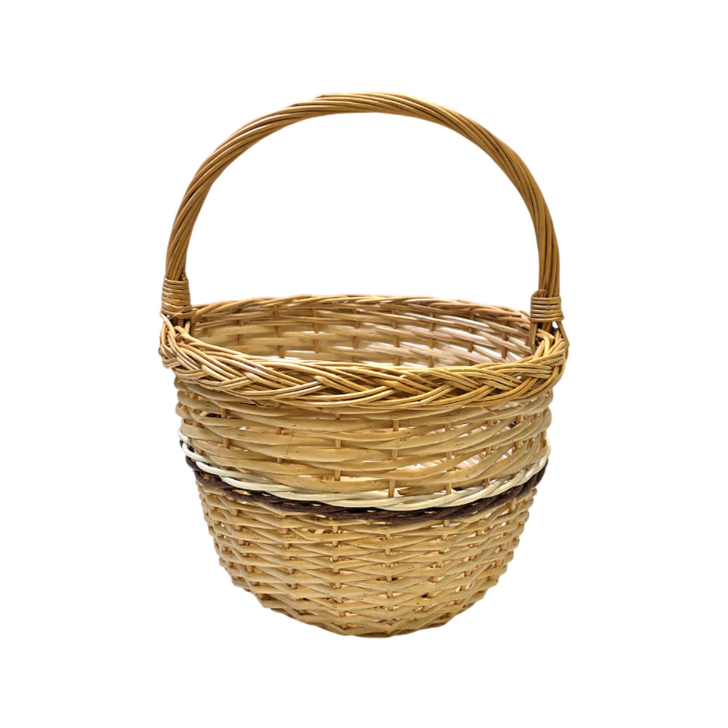 Корзина плетеная (ива), D31xH23/42 см Светло-коричневый