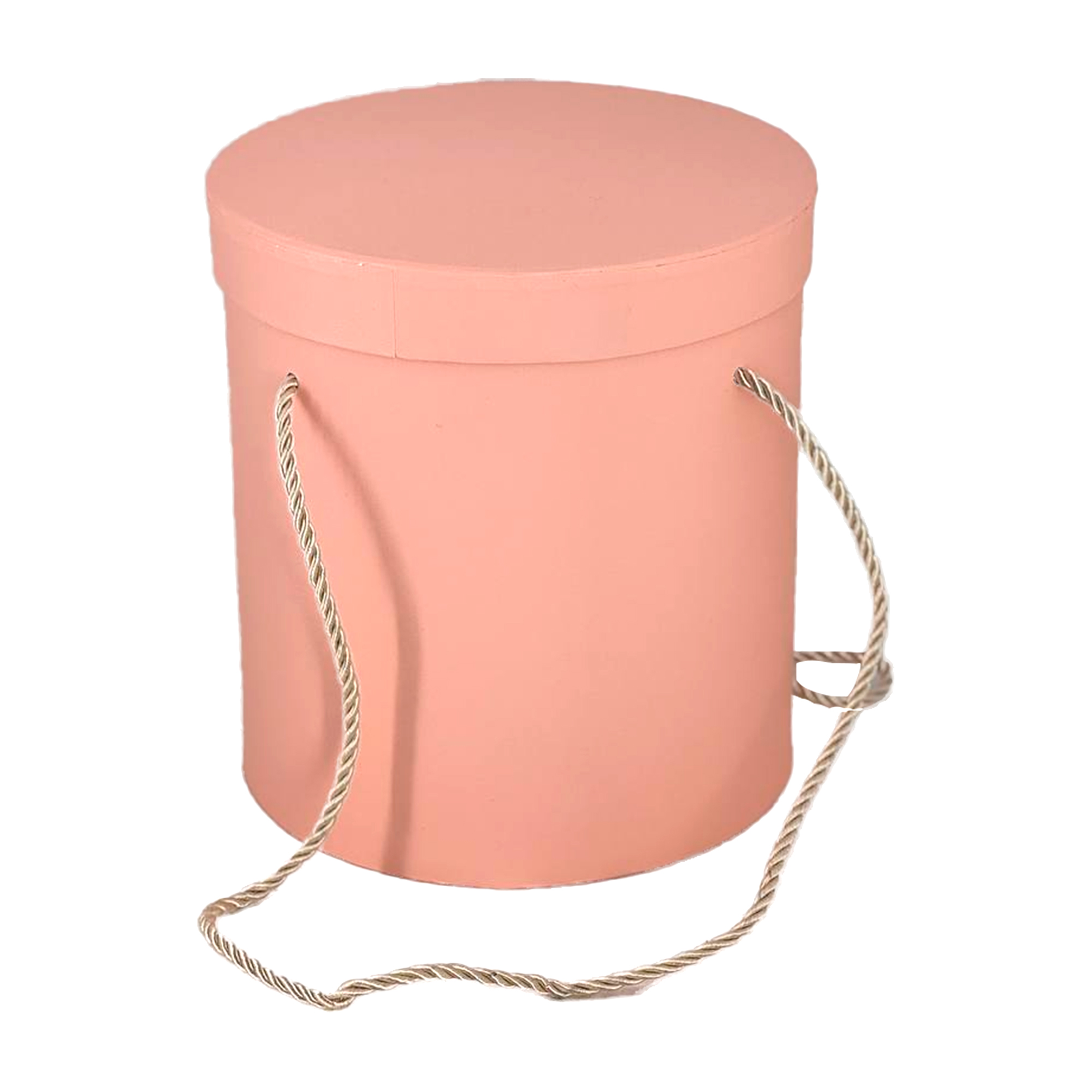 Коробка шляпная, D19,5xH21 см, с ручкой Персиковый