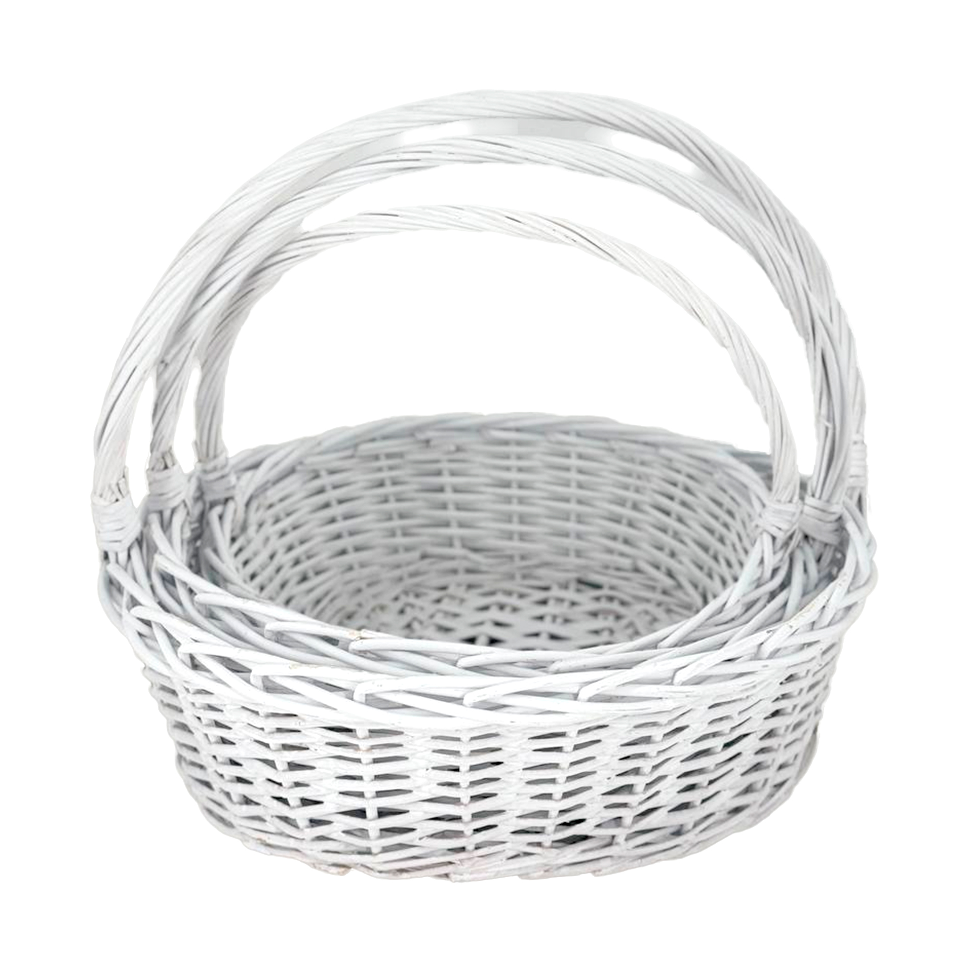 Корзина плетеная (ива), 36x28xH12/32 см - 46x39xH16 см, набор (3 шт) Белый