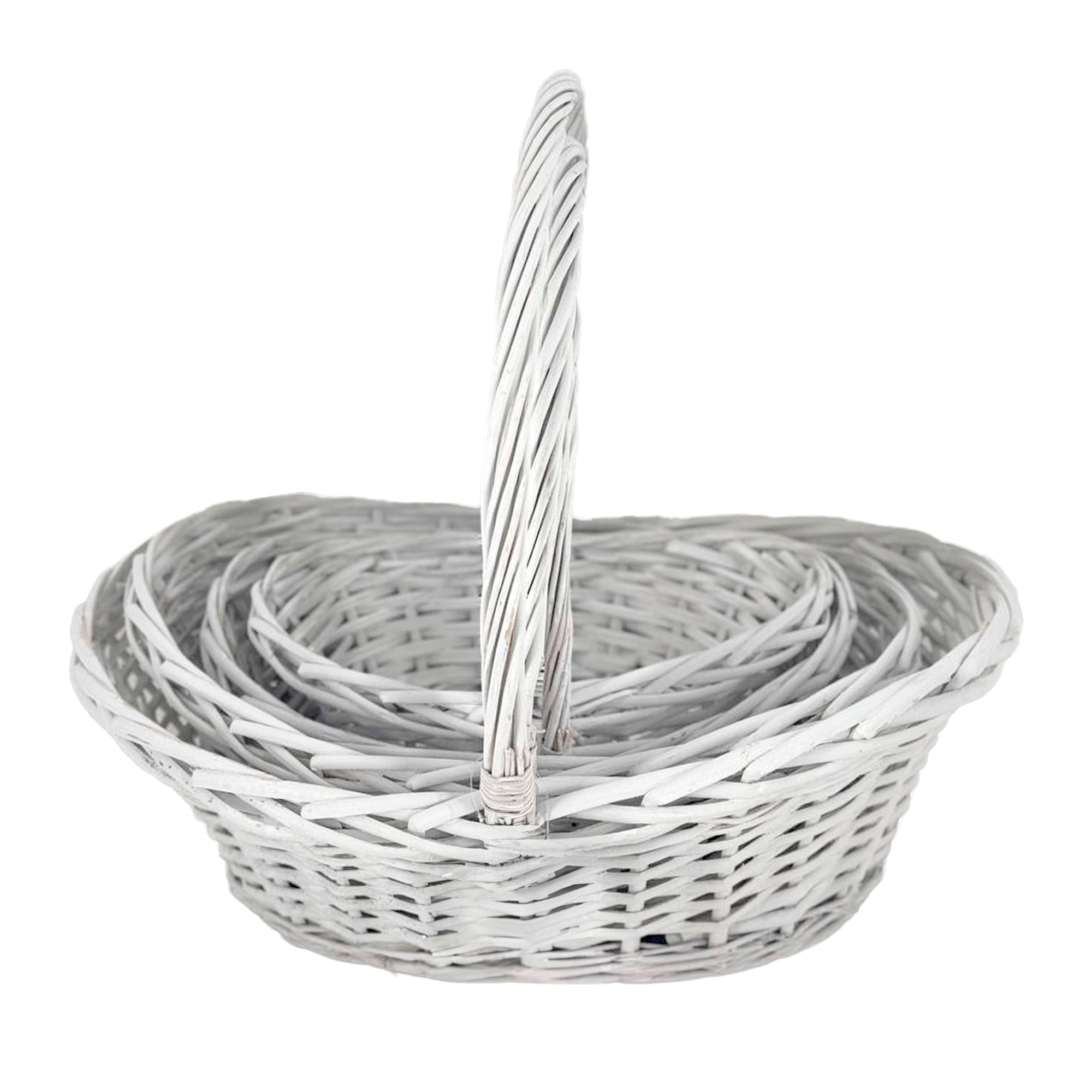 Корзина плетеная (ива), 29x20xH12/26 см - 46x34xH18/40 см, набор (4 шт) Белый