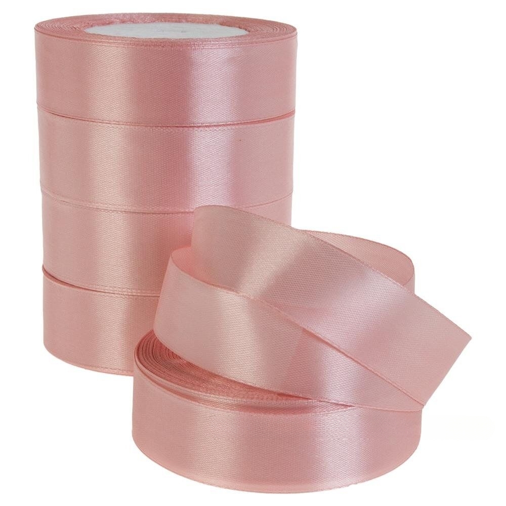 Лента атлас, 40 ммx25 ярд Пудровый-розовый