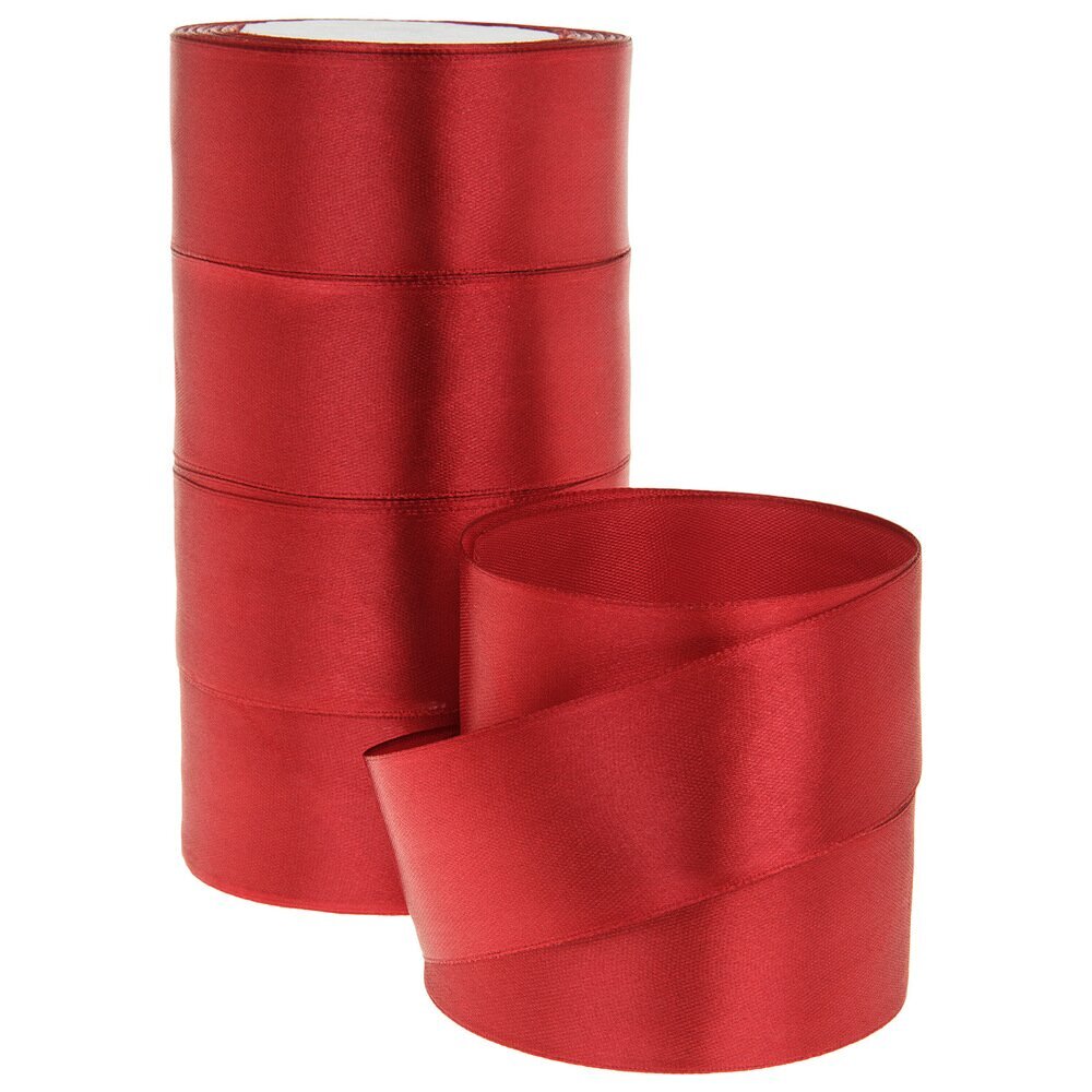 Лента атлас, 40 ммx25 ярд Бордовый