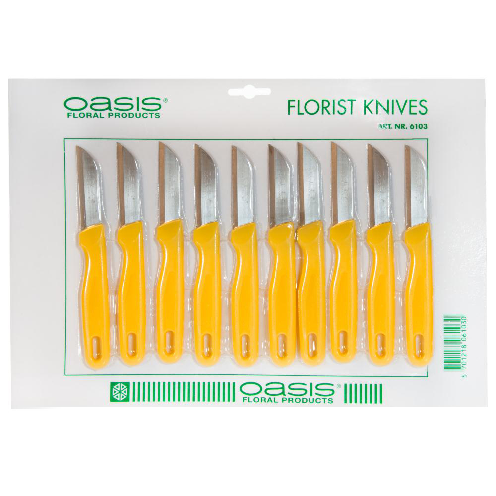 Нож флористический "Florist Knife", 6 см, набор (10 шт), Oasis Желтый