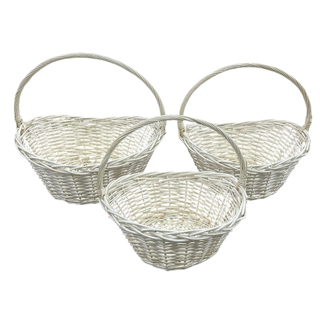 Корзина плетеная (ива), 58x50xH29/53 см - 43x34xH21/42 см, набор (3 шт) Натуральный