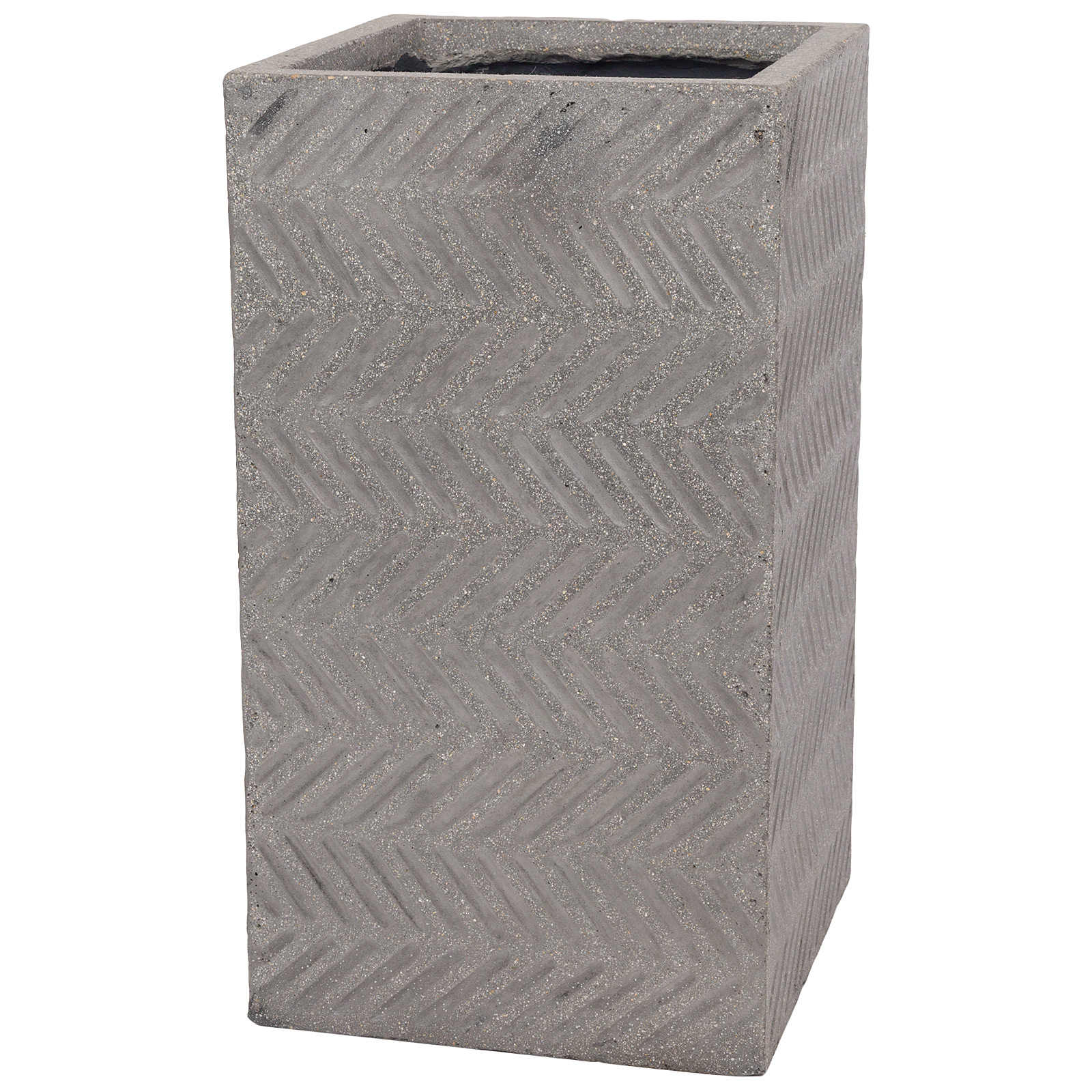 Кашпо Nobilis Marco "Fishbone Fossil-wood grey Column" (файкостоун), 25x25xH45 см Коричневый