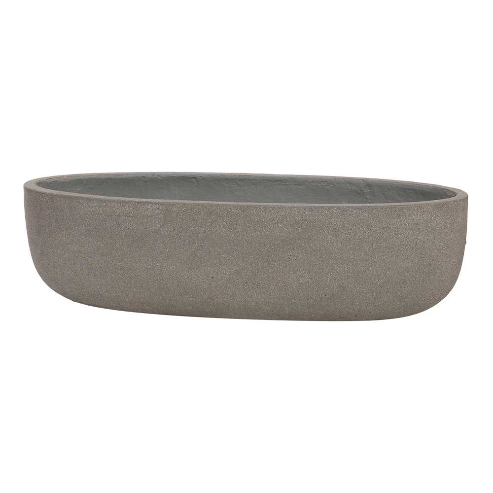 Кашпо Nobilis Marco "Plain Rough-cement Oval" (файкостоун), 75x24xH21 см Серый