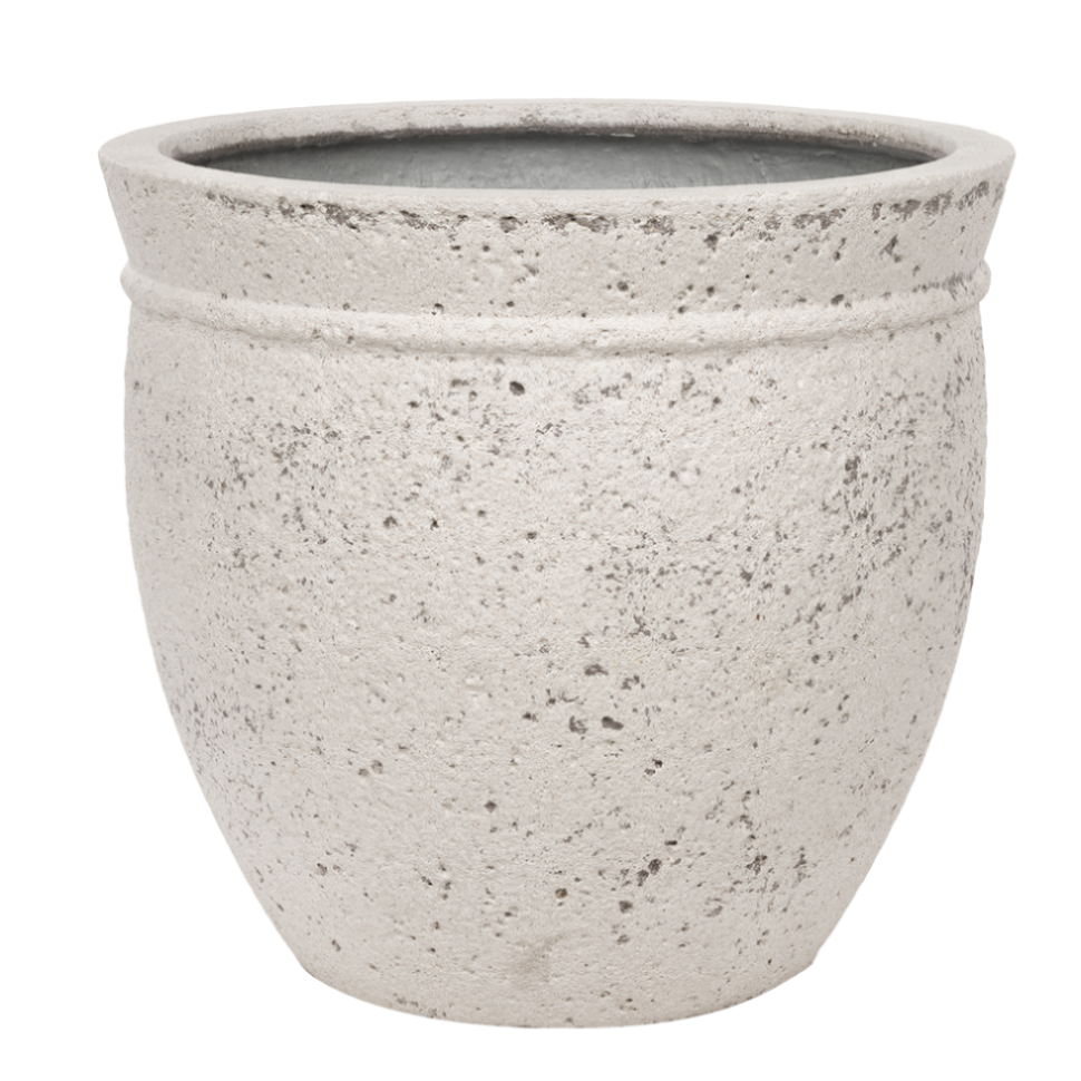 Кашпо Nobilis Marco "Plain Ivory natural stone Round" (файкостоун), D52xH48 см Антик-белый