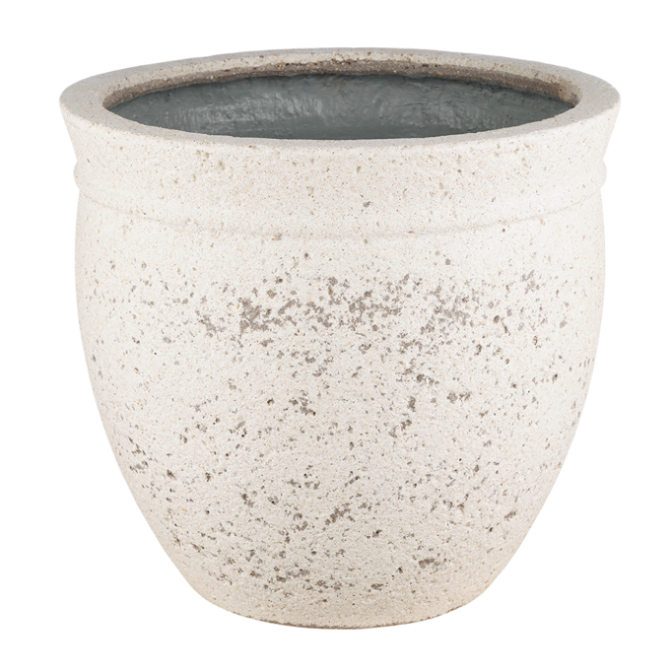 Кашпо Nobilis Marco "Plain Ivory natural stone Round" (файкостоун), D42xH38 см Антик-белый