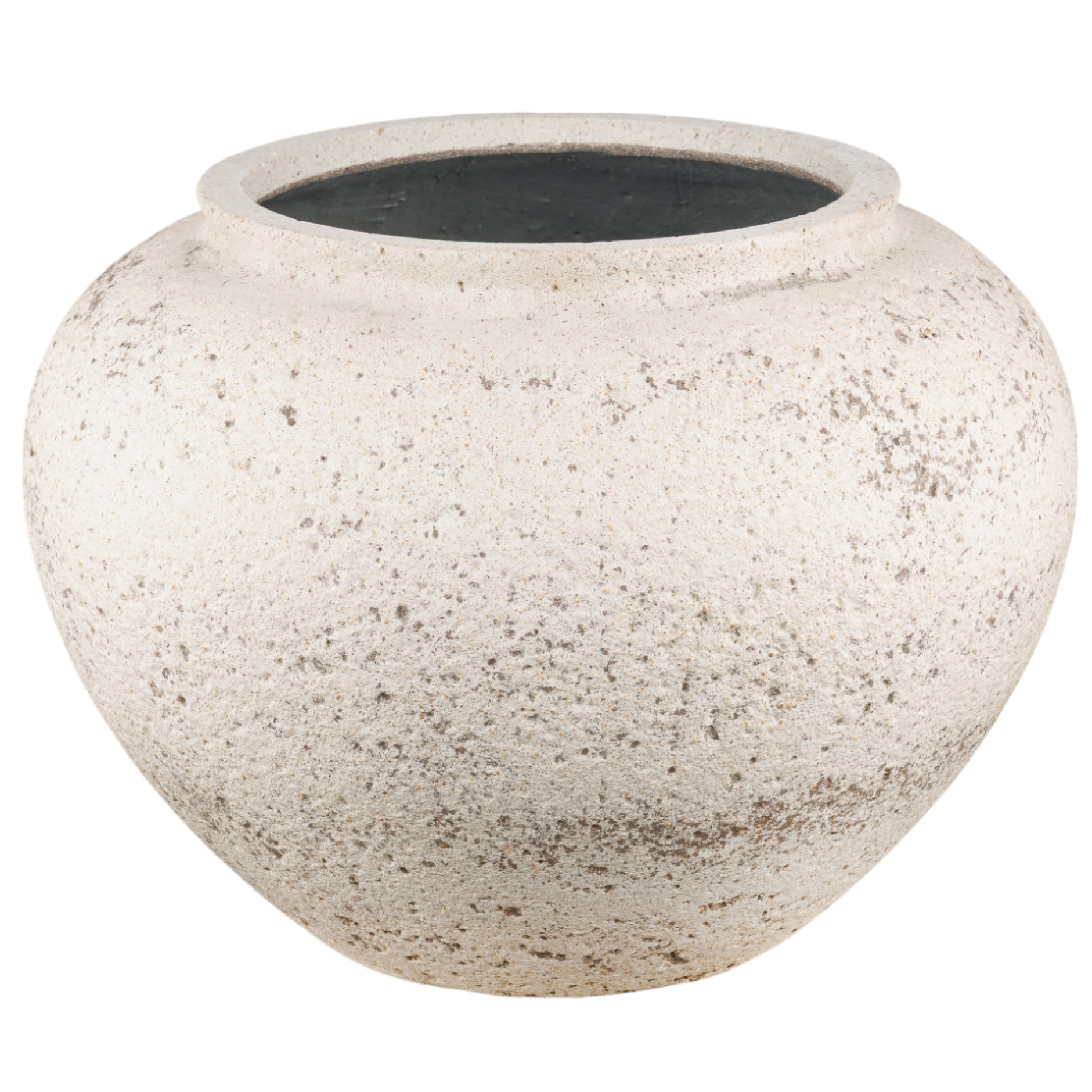 Кашпо Nobilis Marco "Plain Ivory natural stone Jar" (файкостоун), D52xH38 см Антик-белый