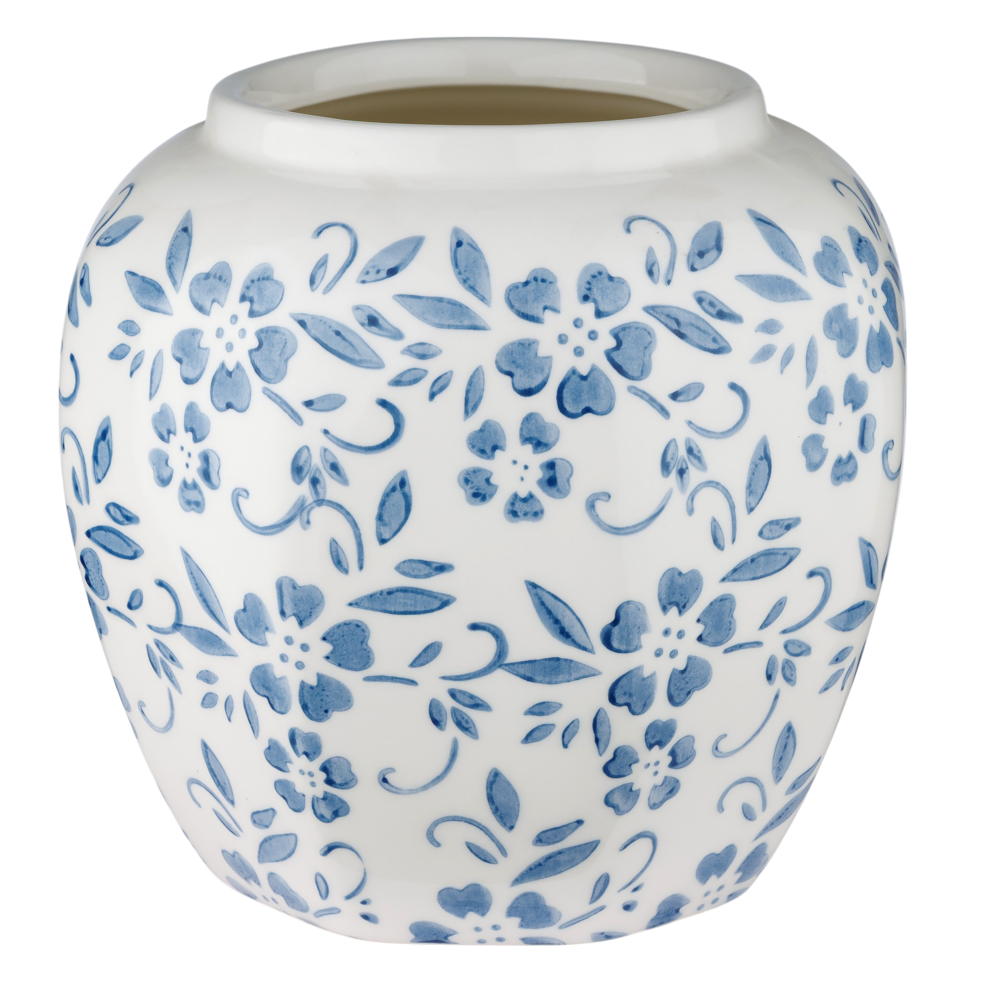 Ваза "Шинуазри Blue" (керамика), D18xH17,5 см Белый-синий