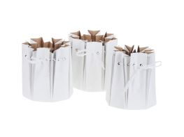 Аквабокс для цветов (пластик, картон), D17,5xH20 см, набор (3 шт) Белый