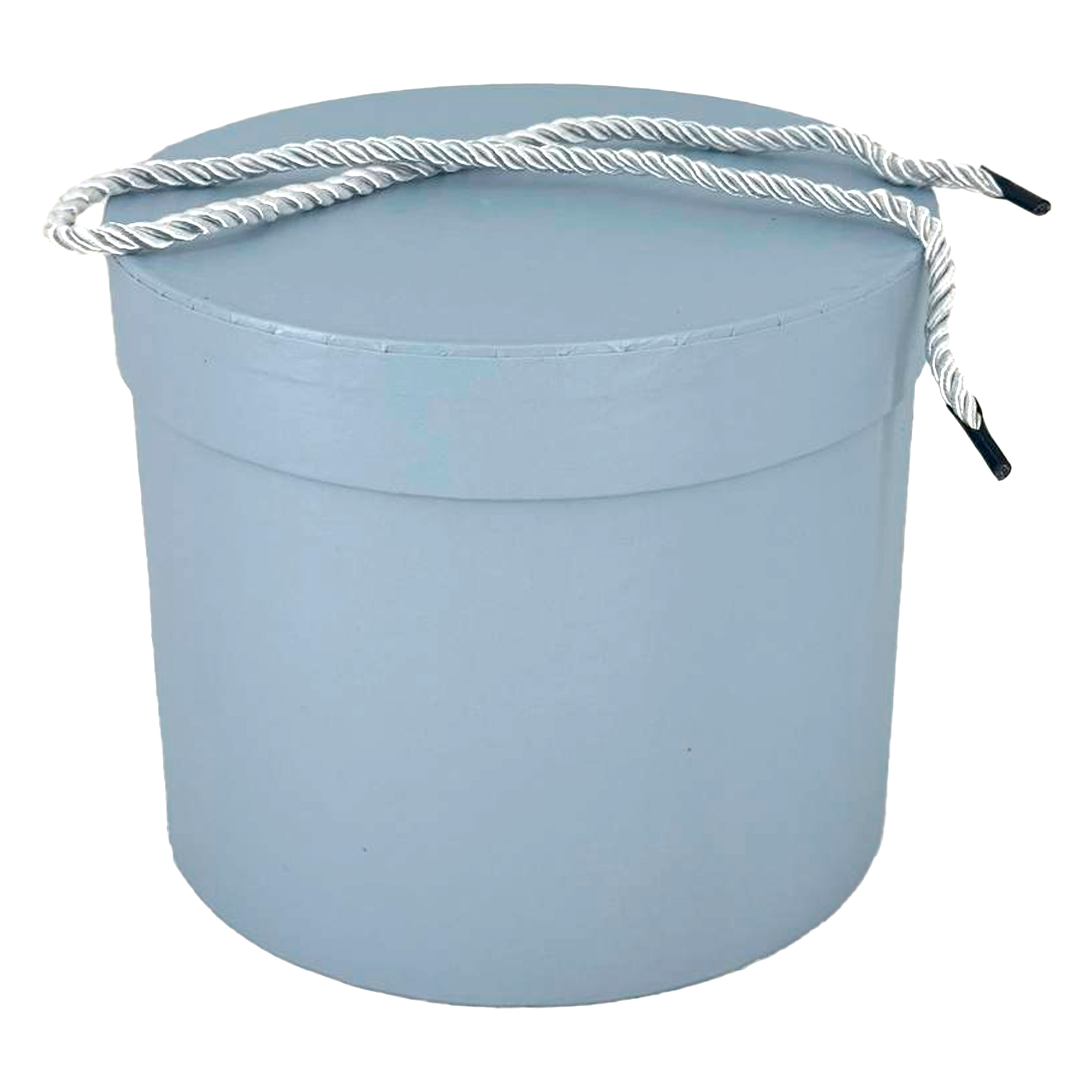 Коробка шляпная, D18,5xH17 см, с крышкой Голубой-серый