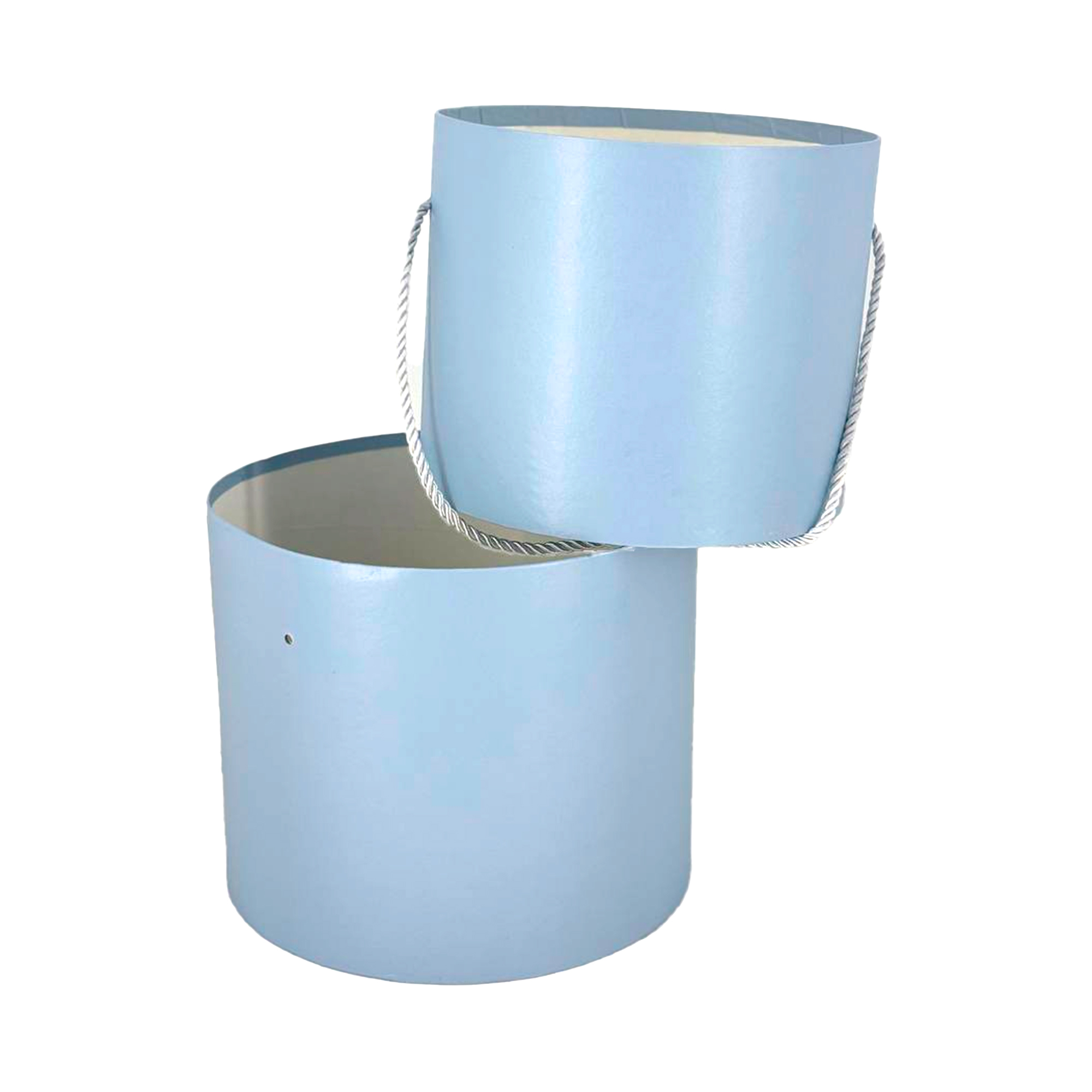 Коробка шляпная, D23xH19,5 см, с крышкой Голубой-серый