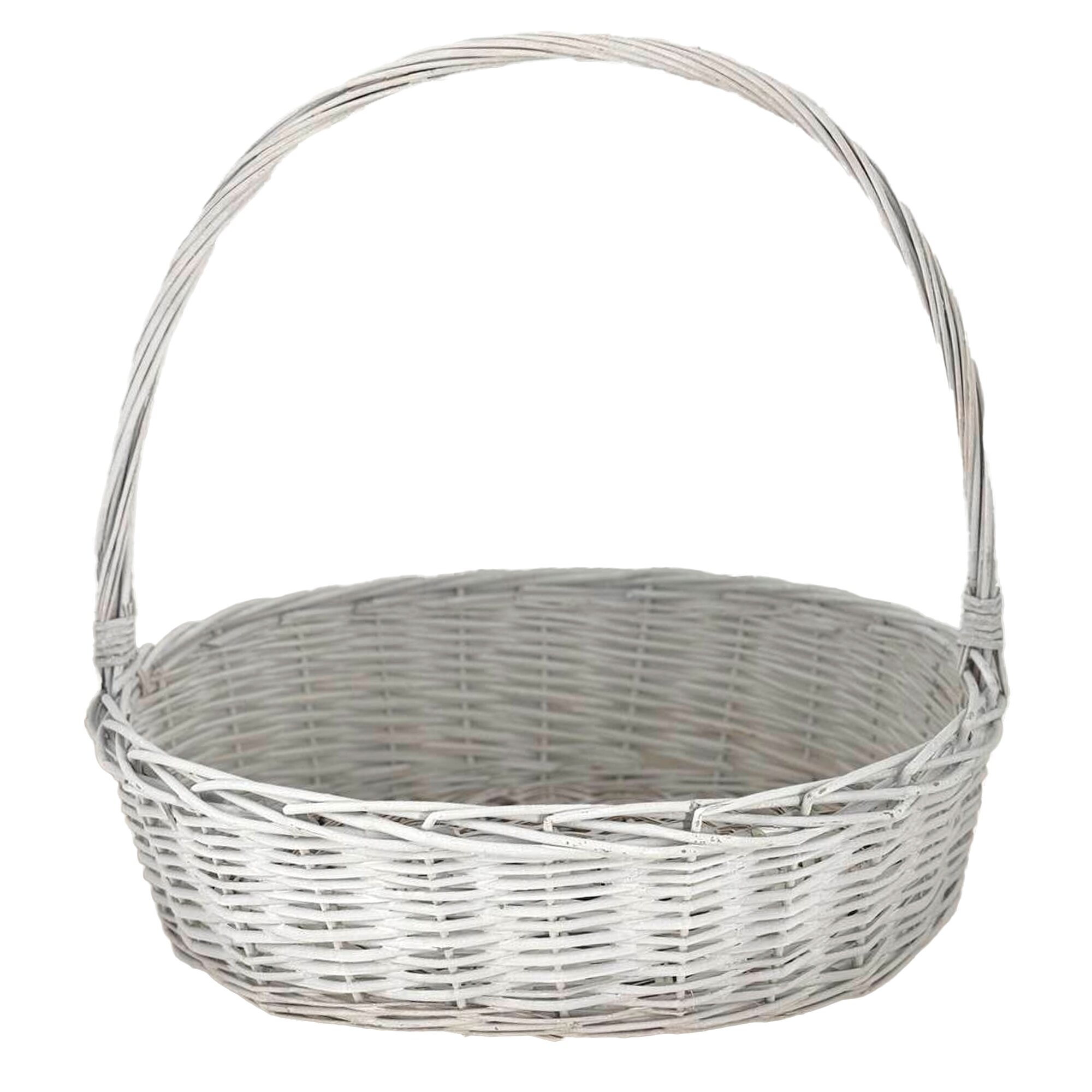 Корзина плетеная (ива), 62x48xH17,5/55 см Белый