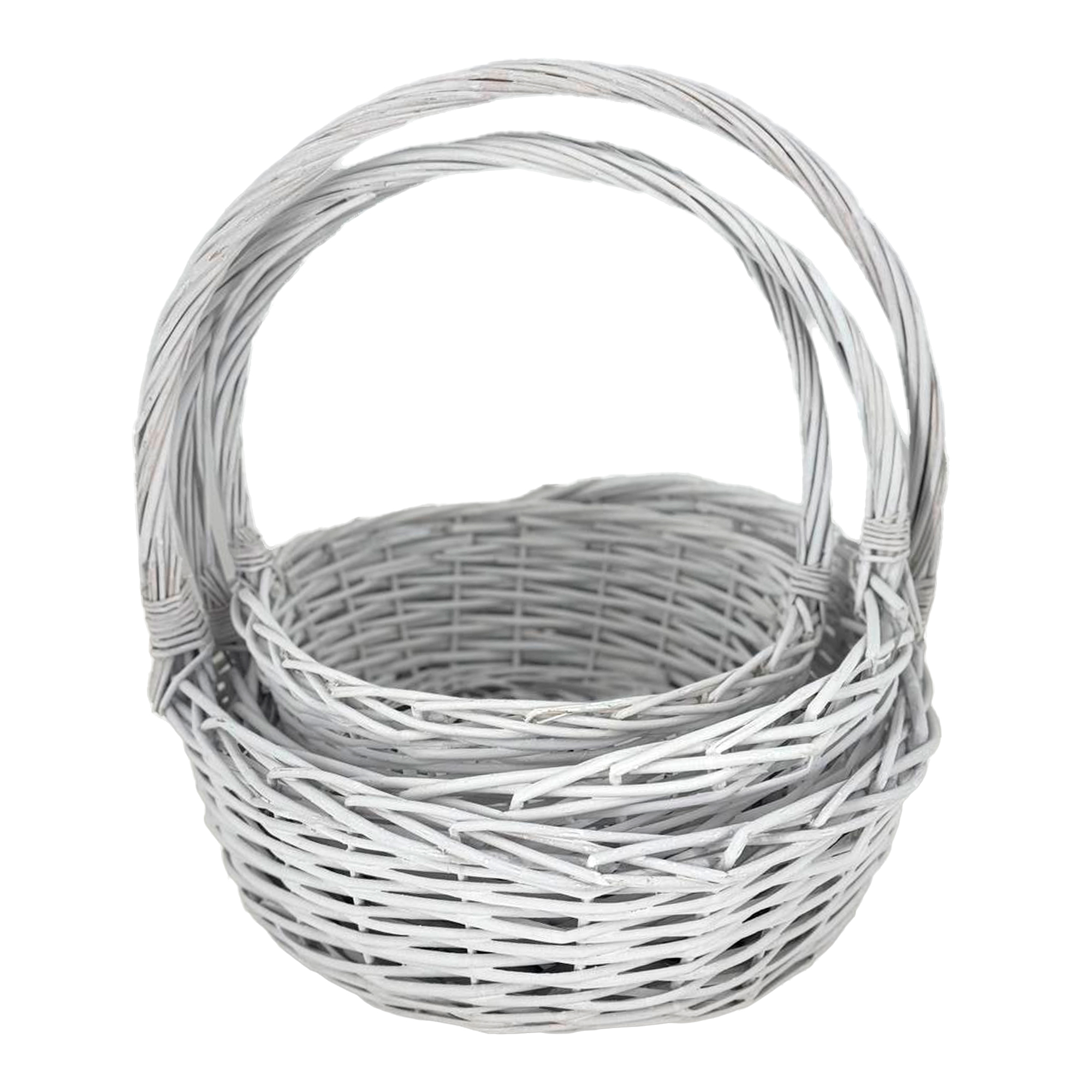 Корзина плетеная (ива), D26xH10/26 см Белый