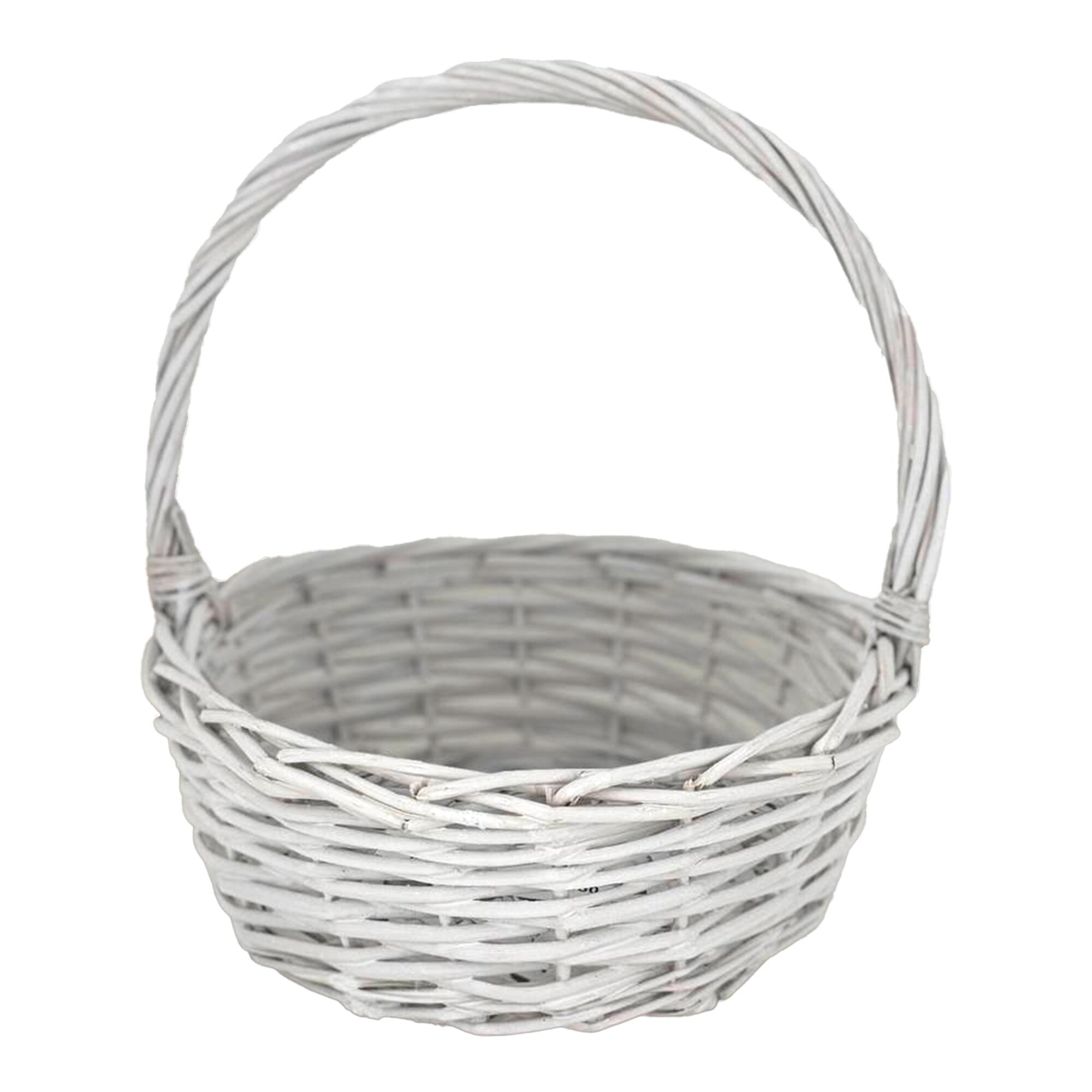 Корзина плетеная (ива), D38xH14/38 см Белый