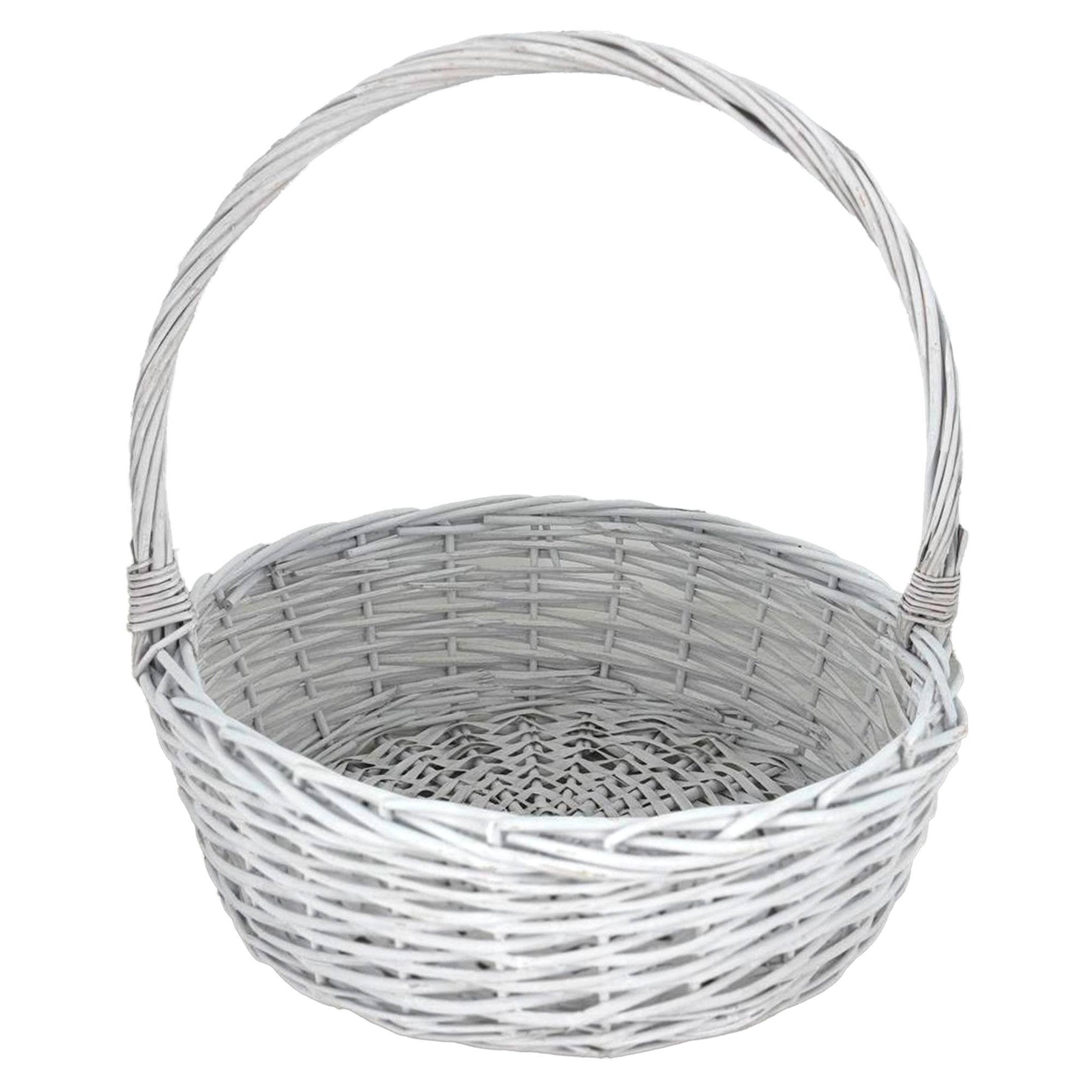 Корзина плетеная (ива), D44xH16/44 см Белый