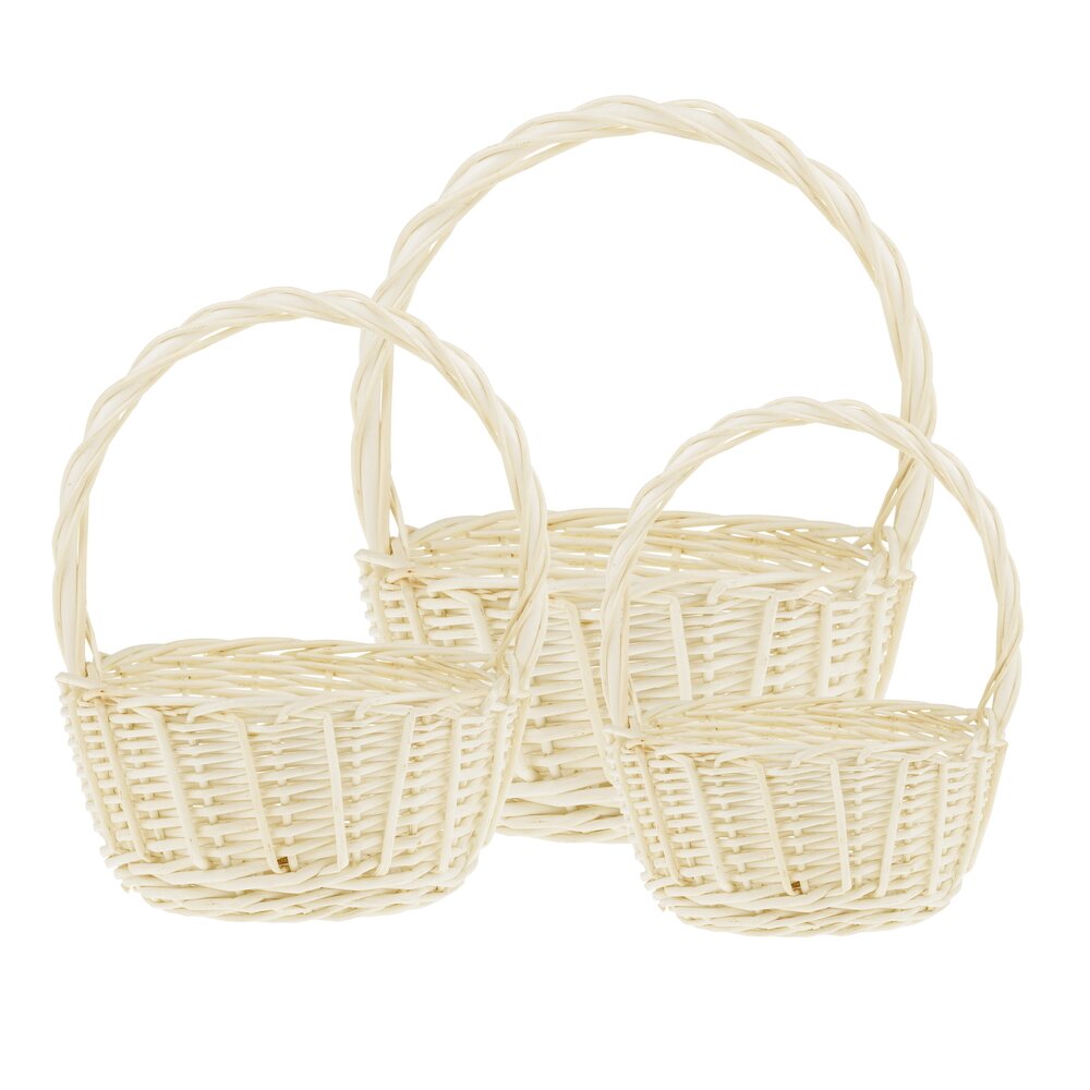 Корзина плетеная (ива), D15xH9/20 см Белый