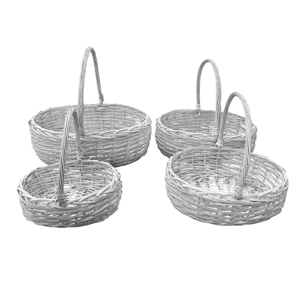 Корзина плетеная (ива), 42x34xH14/38 см Белый