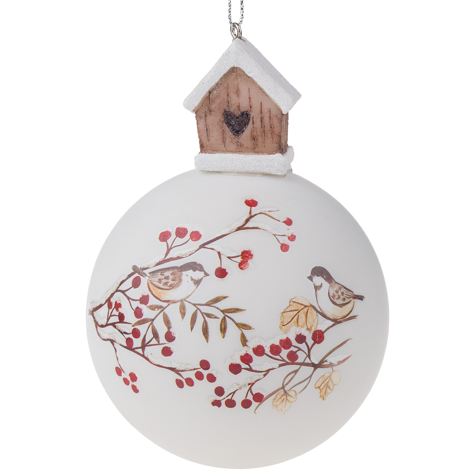 Елочная игрушка "Шар" (стекло), D8xH11 см Белый