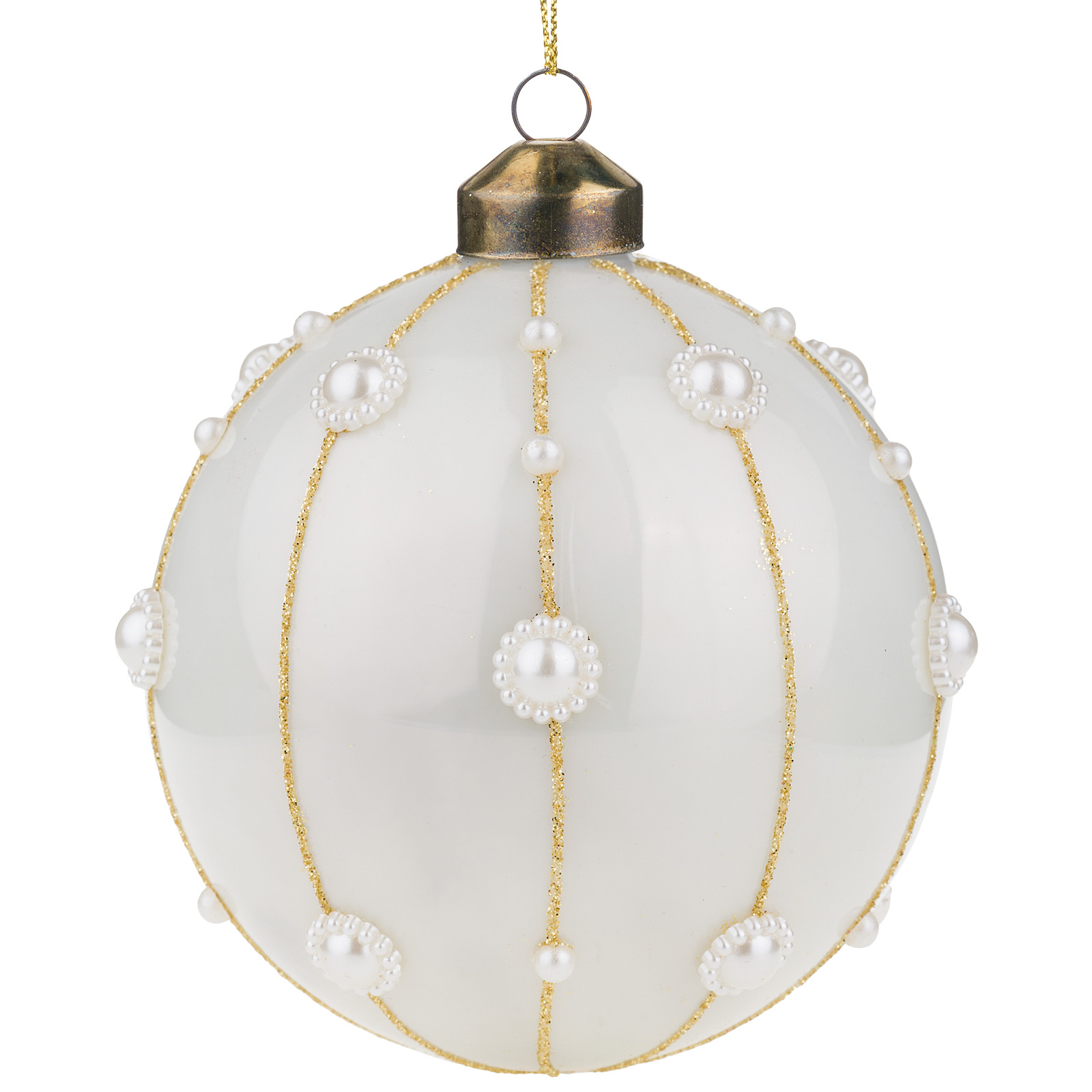 Елочная игрушка "Шар" (стекло), D10 см Белый