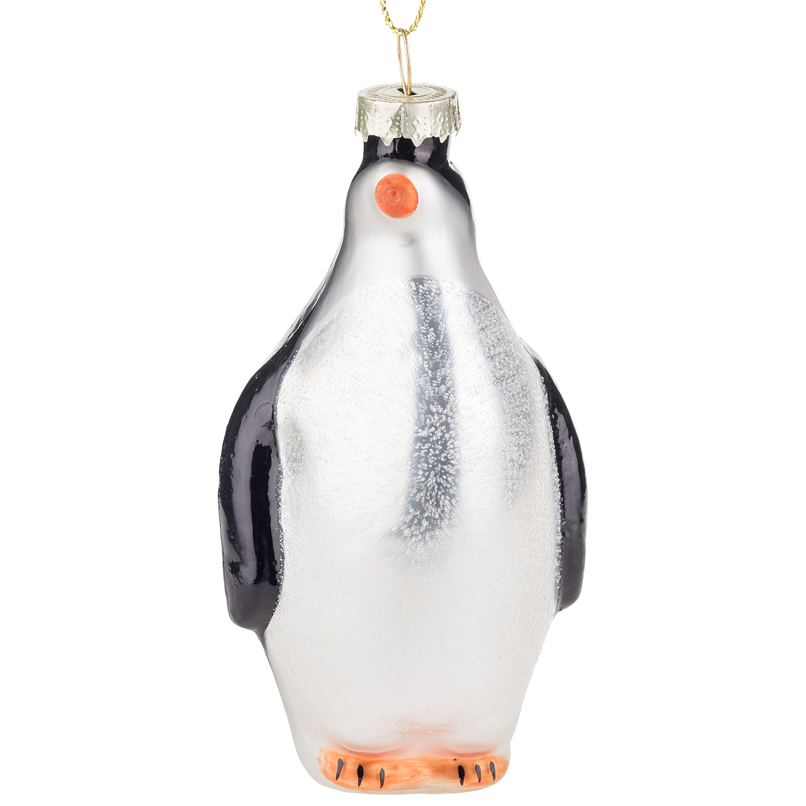 Елочная игрушка "Пингвин" (стекло), 7x5xH10 см Черный